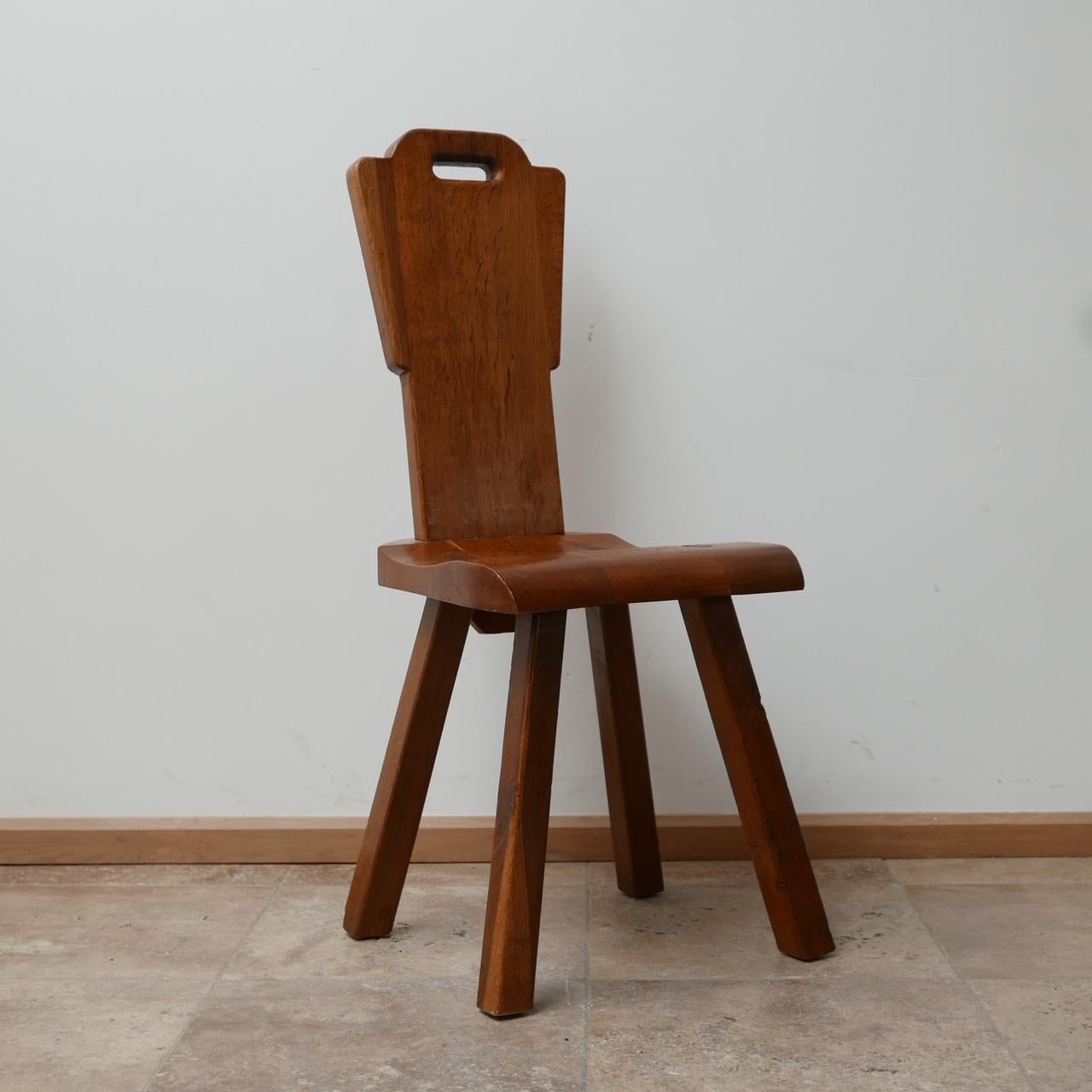 Set of Six Brutalist Midcentury Belgium Dining Chairs For Sale 5