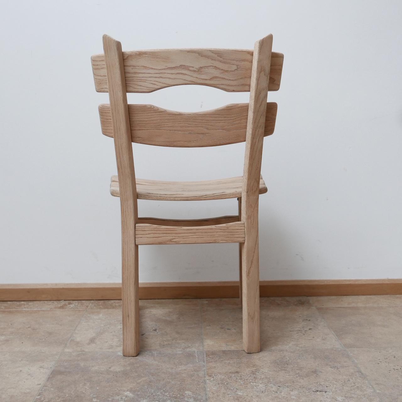 Set of Six Brutalist Mid-Century Oak Dining Chairs '6' 10