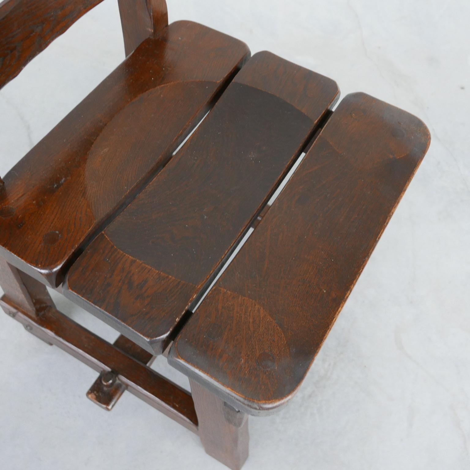 Set of Six Brutalist Oak Dutch Dining Chairs '6' 7