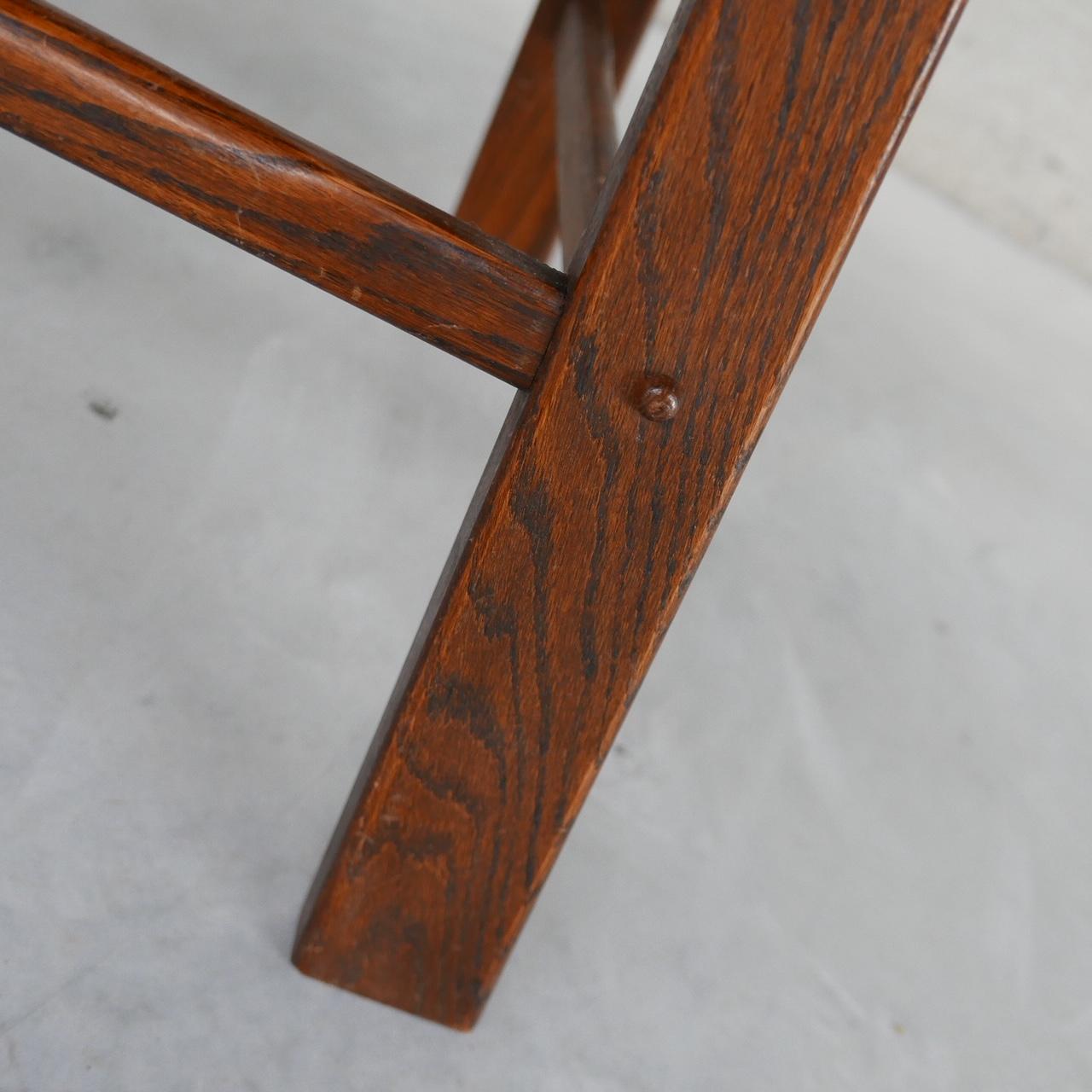 Set of Six Brutalist Oak Dutch Dining Chairs '6' For Sale 4
