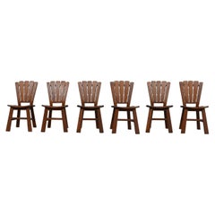 Set of Six Brutalist Oak Dutch Dining Chairs 
6
