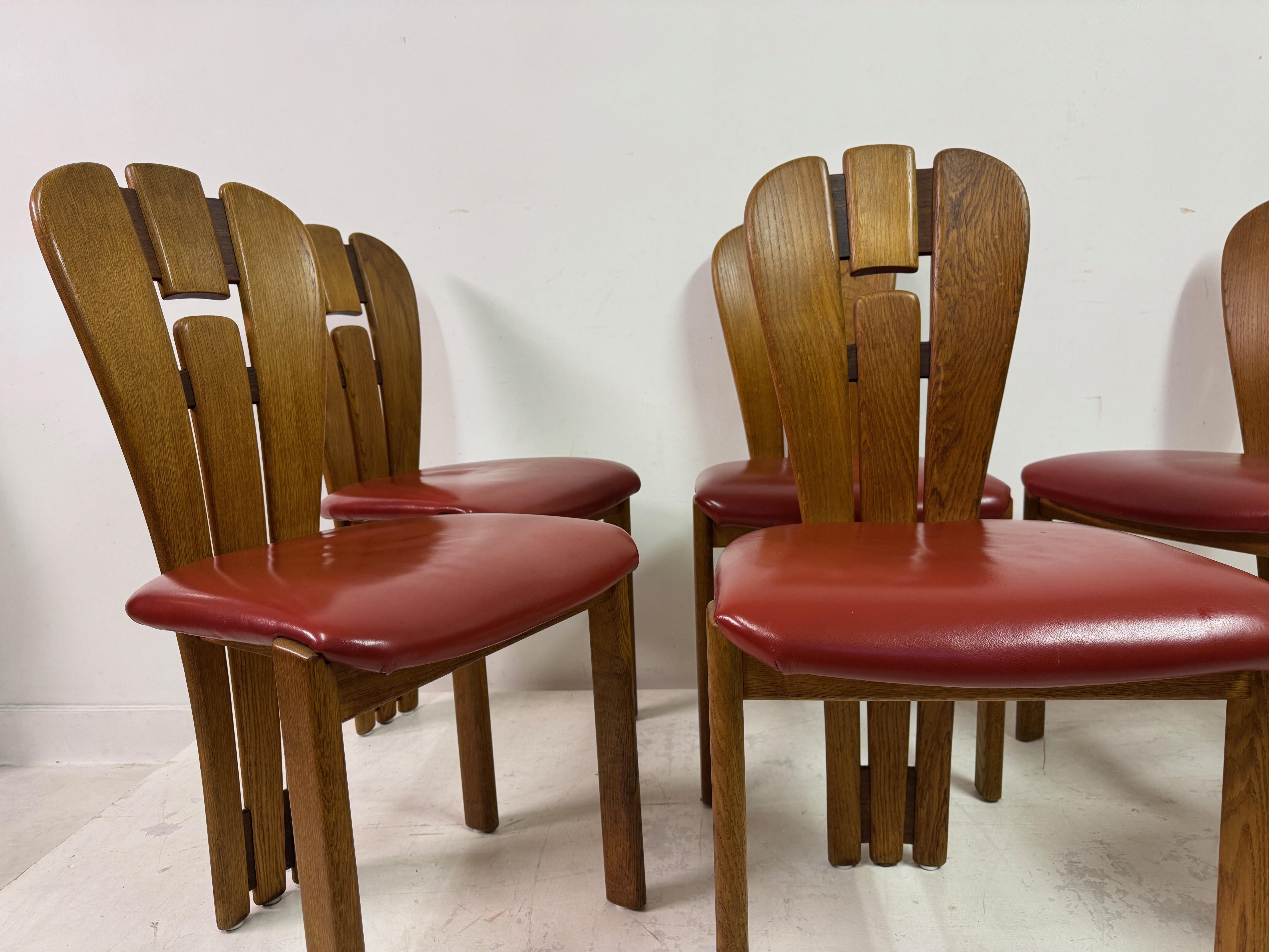 Set di sei sedie da pranzo olandesi in stile brutalista in vendita 3