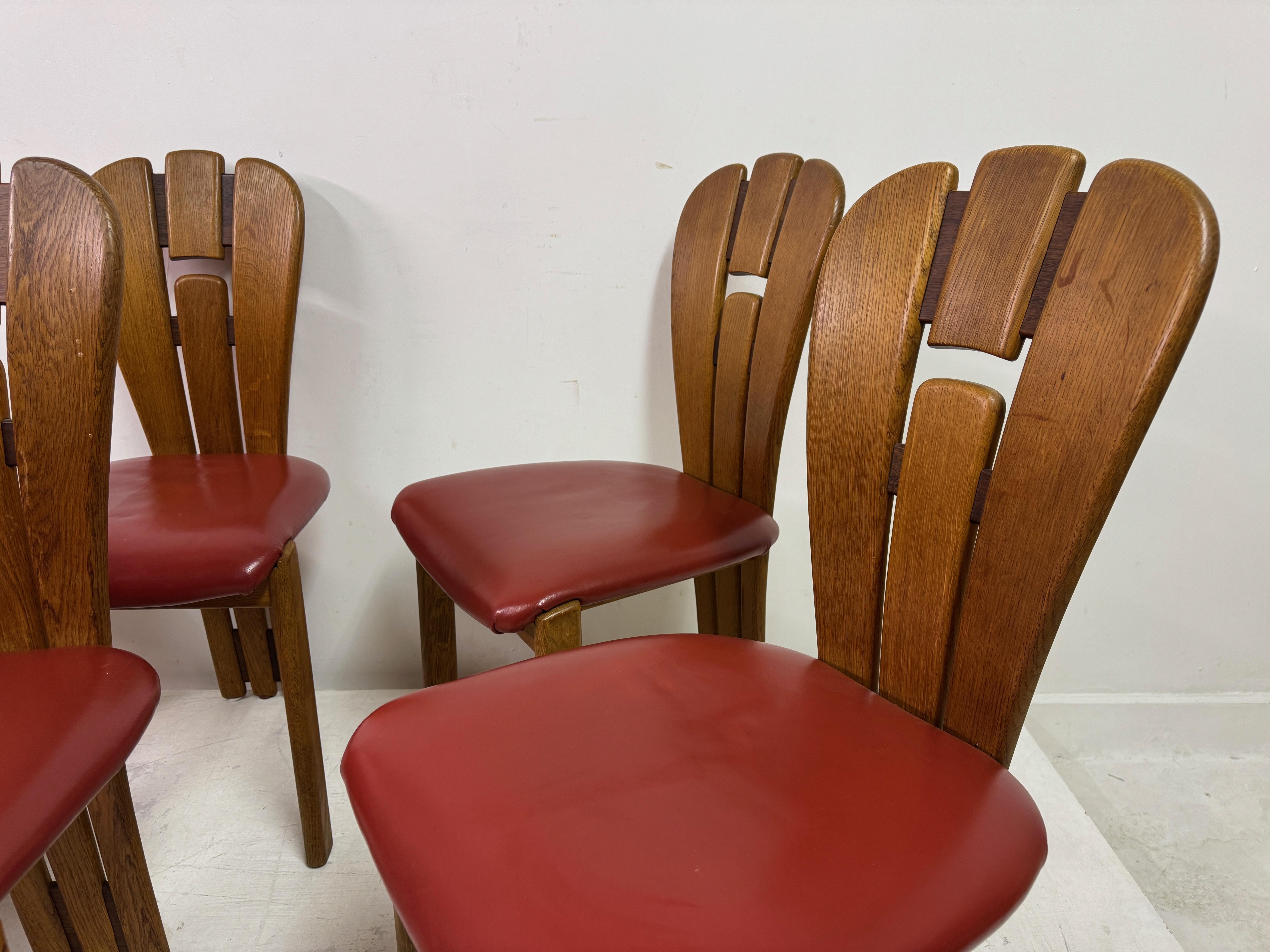 Set di sei sedie da pranzo olandesi in stile brutalista in vendita 4