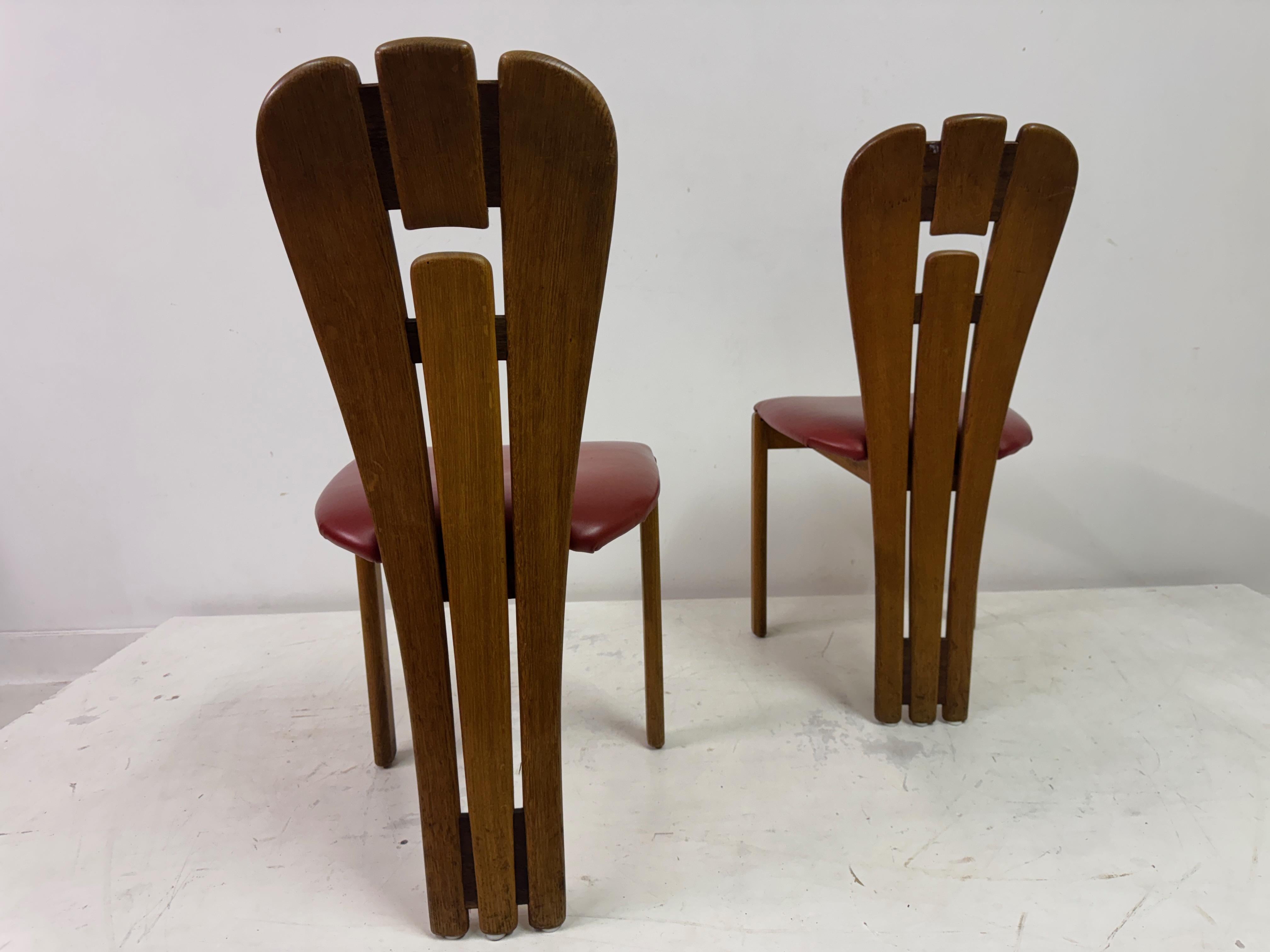Set di sei sedie da pranzo olandesi in stile brutalista in vendita 8