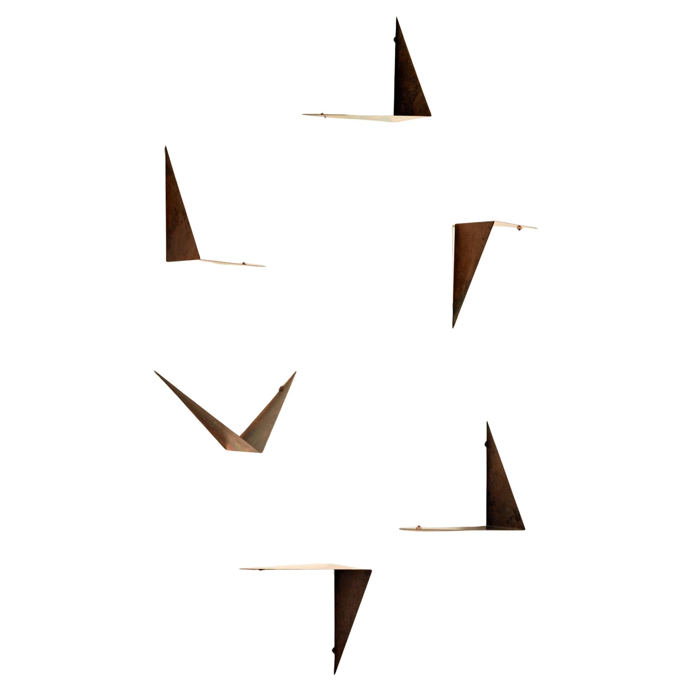 Set of Six Butterfly Copper Shelves by Poul Cadovius im Angebot