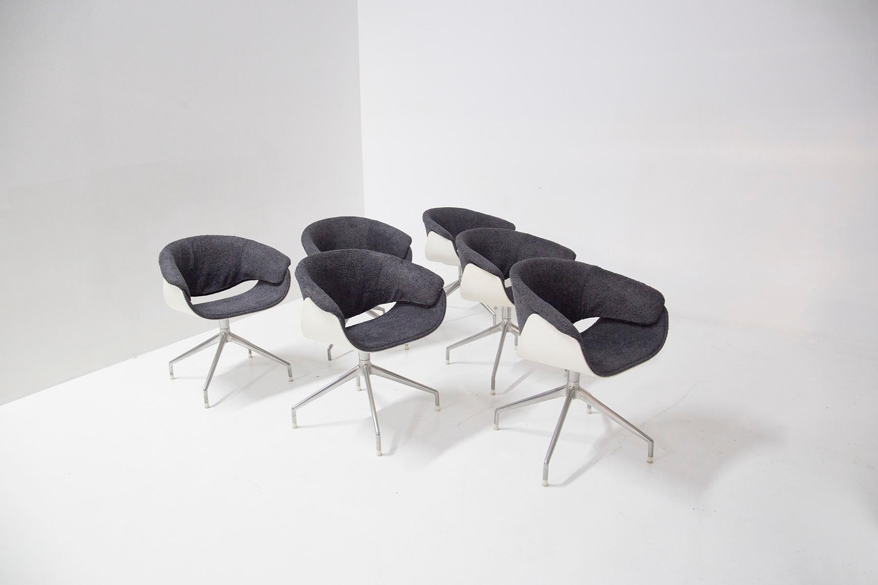 Modern Set of six by Uwe Fischer 'SINA' chairs for B&B ITALIA, Label