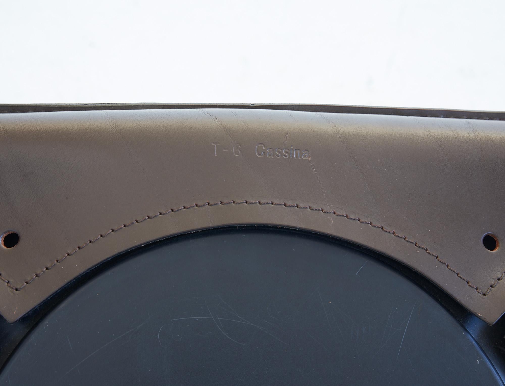 Sechs Stühle aus schokoladenfarbenem Leder CAB 412 von Mario Bellini, Cassina 1980 im Angebot 3