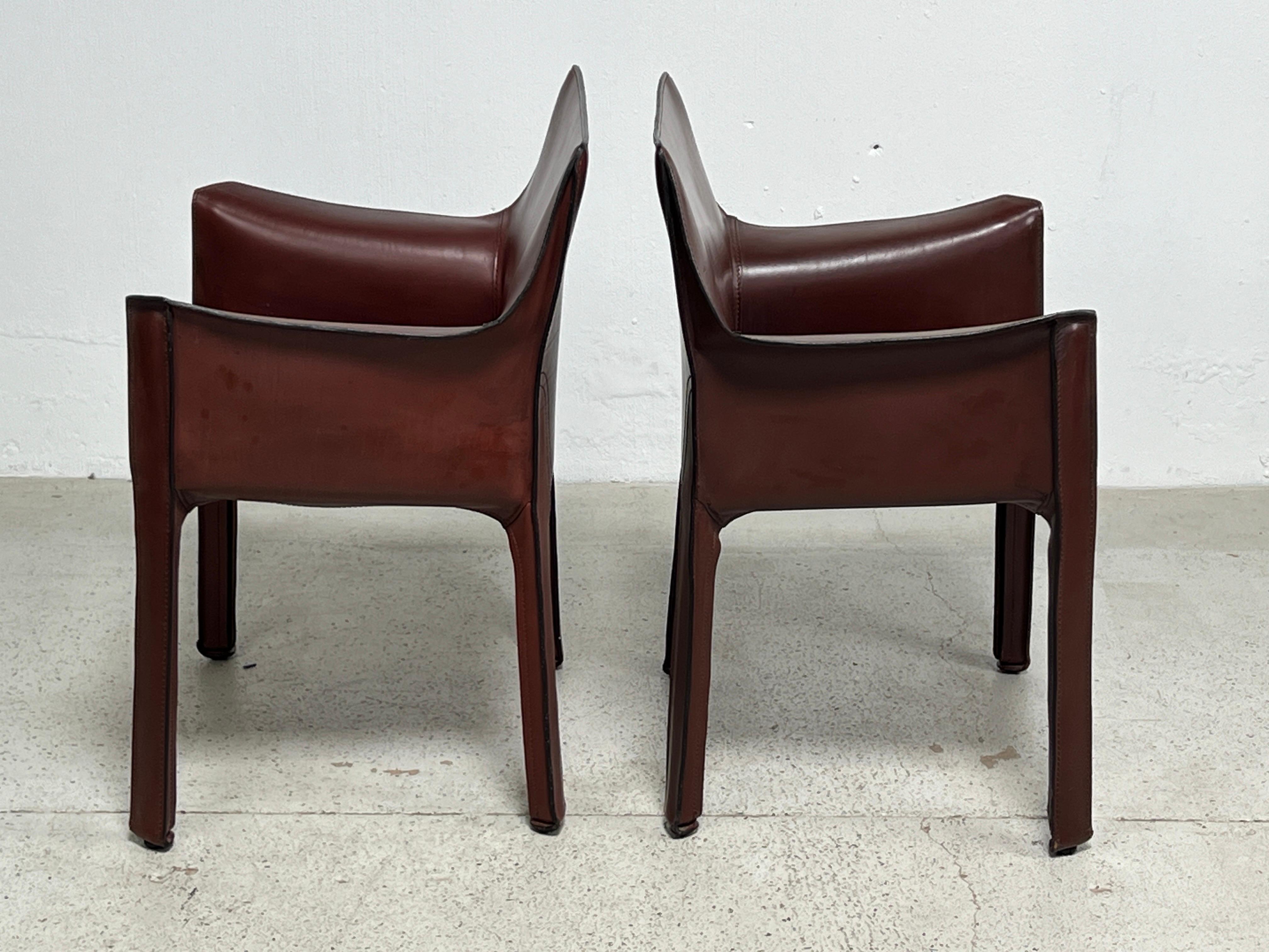 Set of Six Cab Dining Chairs by Mario Bellini for Cassina  For Sale 6