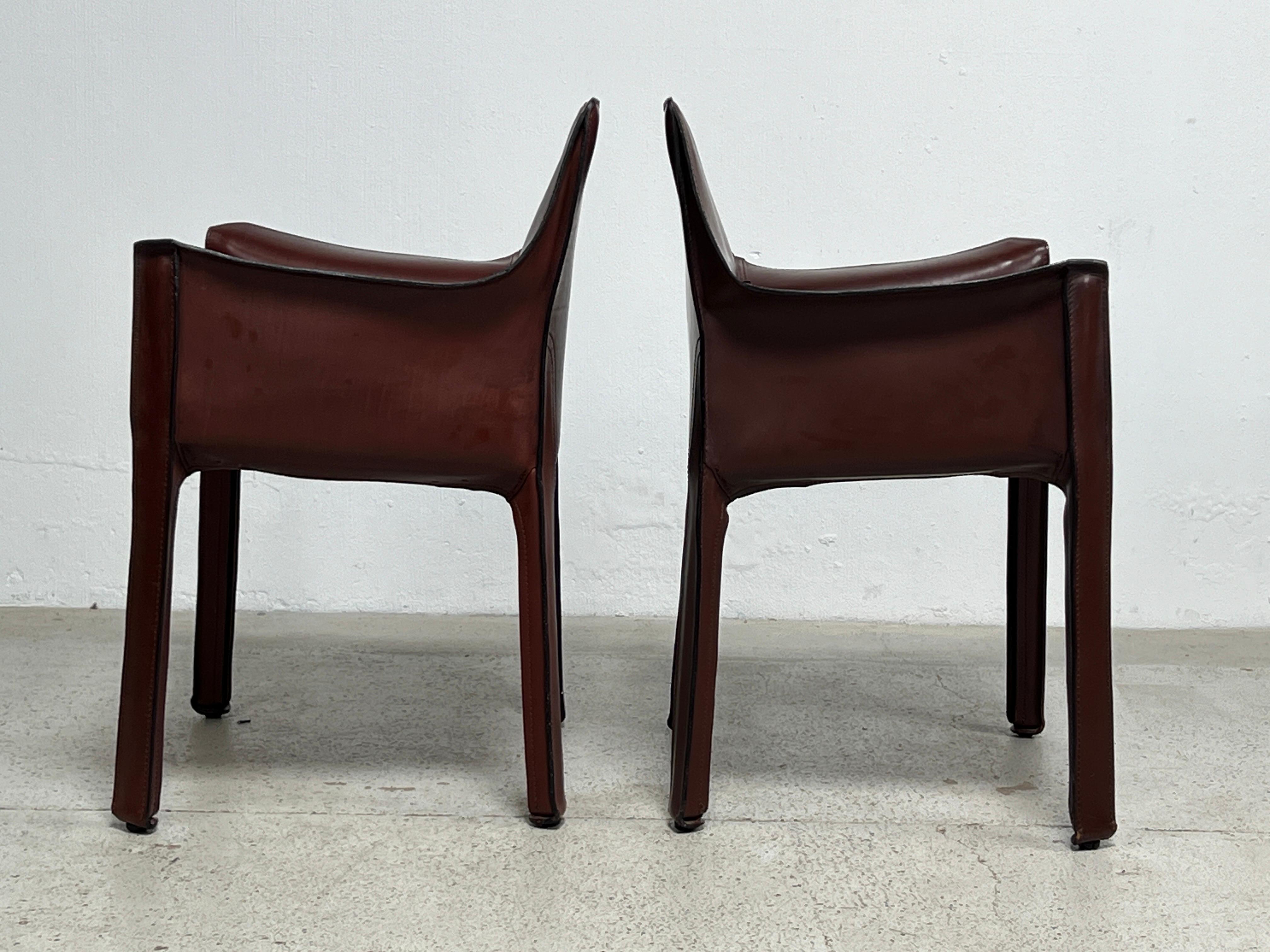 Set of Six Cab Dining Chairs by Mario Bellini for Cassina  For Sale 7