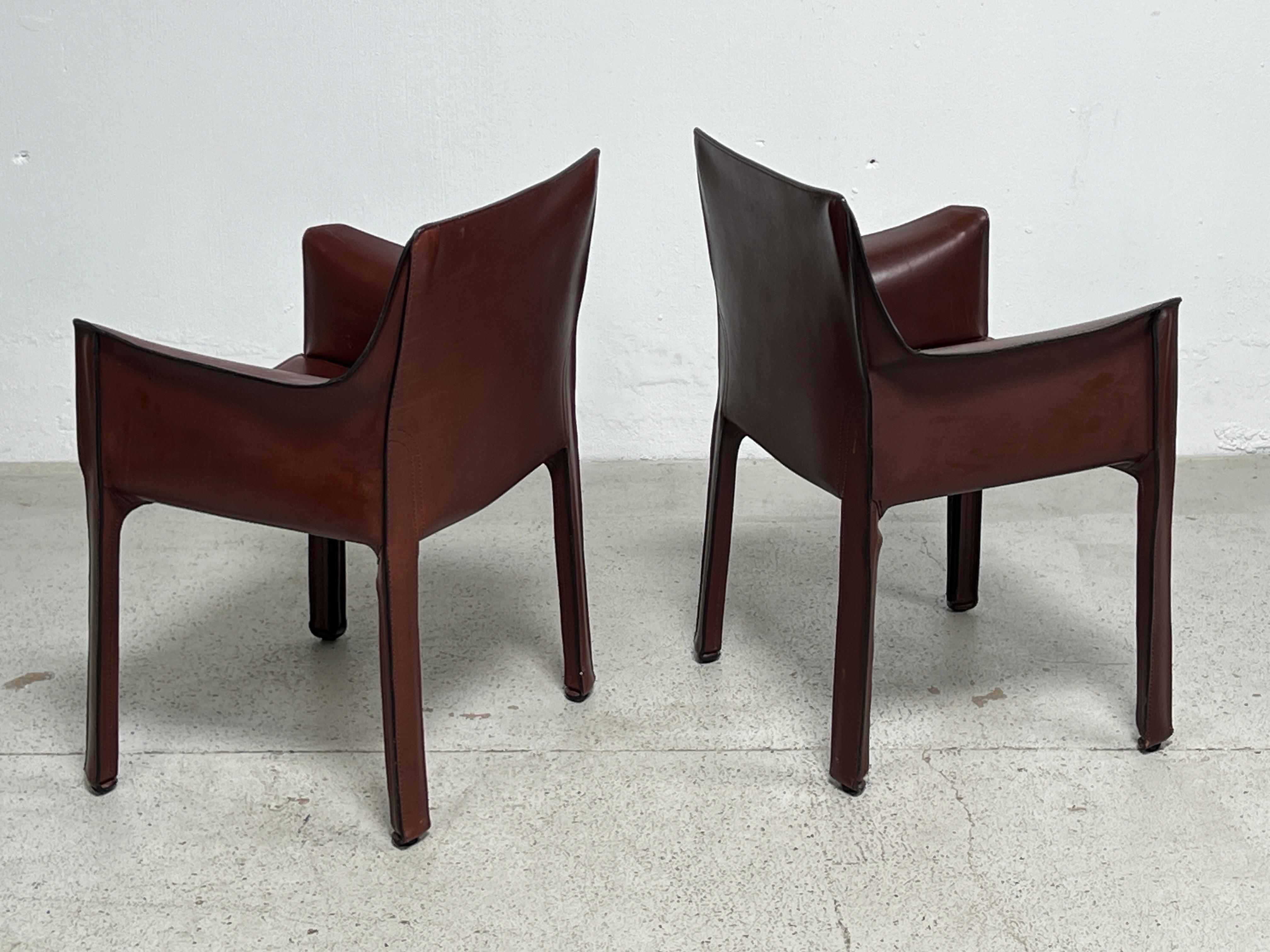Set of Six Cab Dining Chairs by Mario Bellini for Cassina  For Sale 9