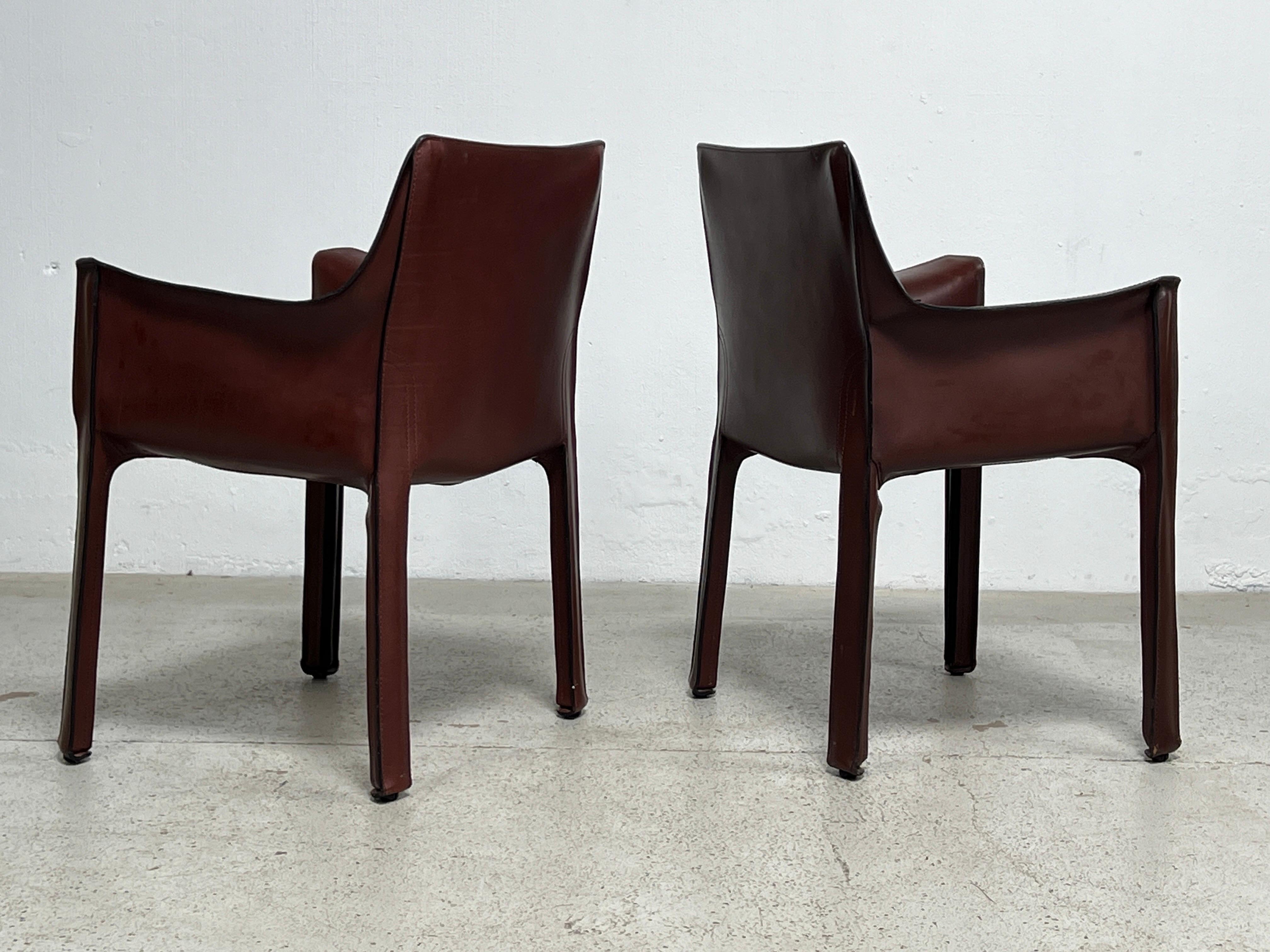Set of Six Cab Dining Chairs by Mario Bellini for Cassina  For Sale 10