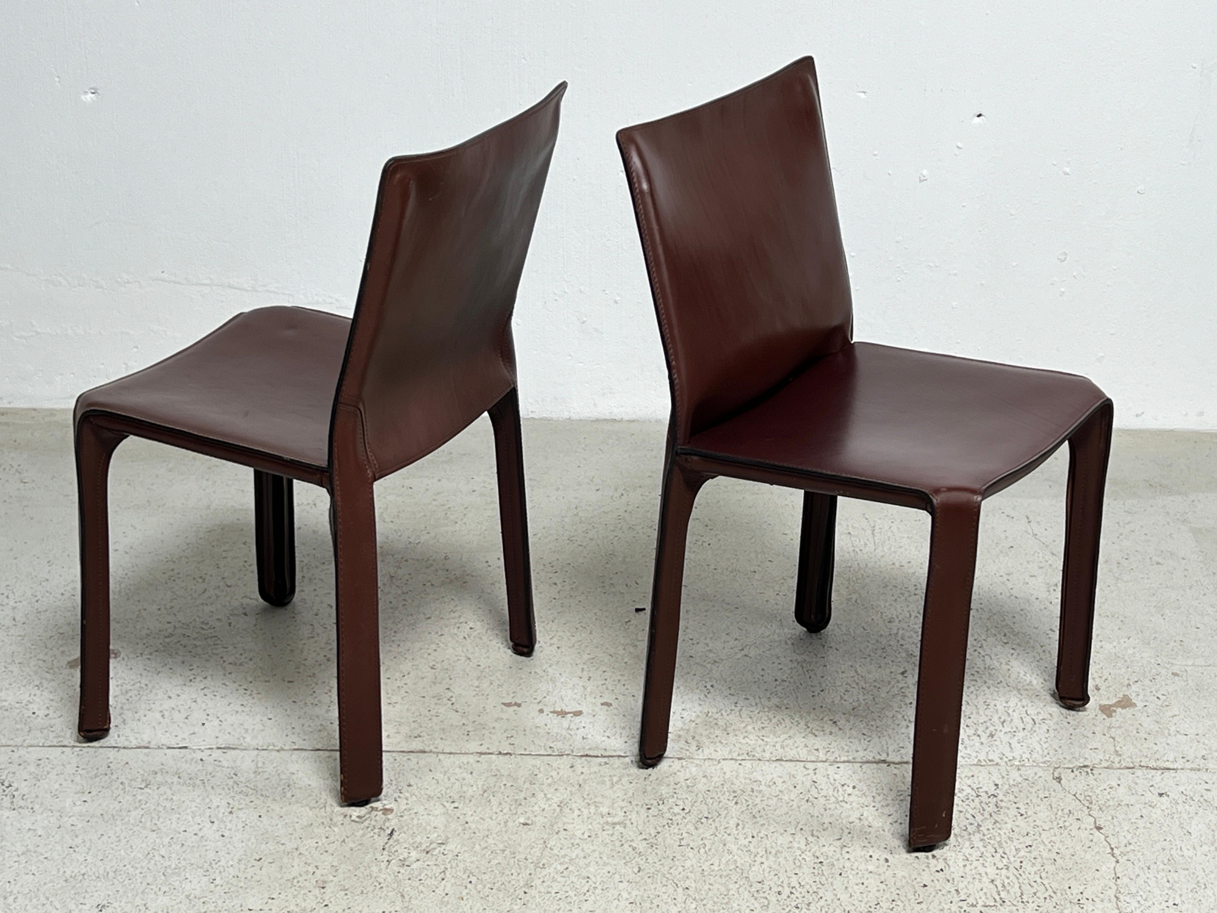 Set of Six Cab Dining Chairs by Mario Bellini for Cassina  For Sale 12