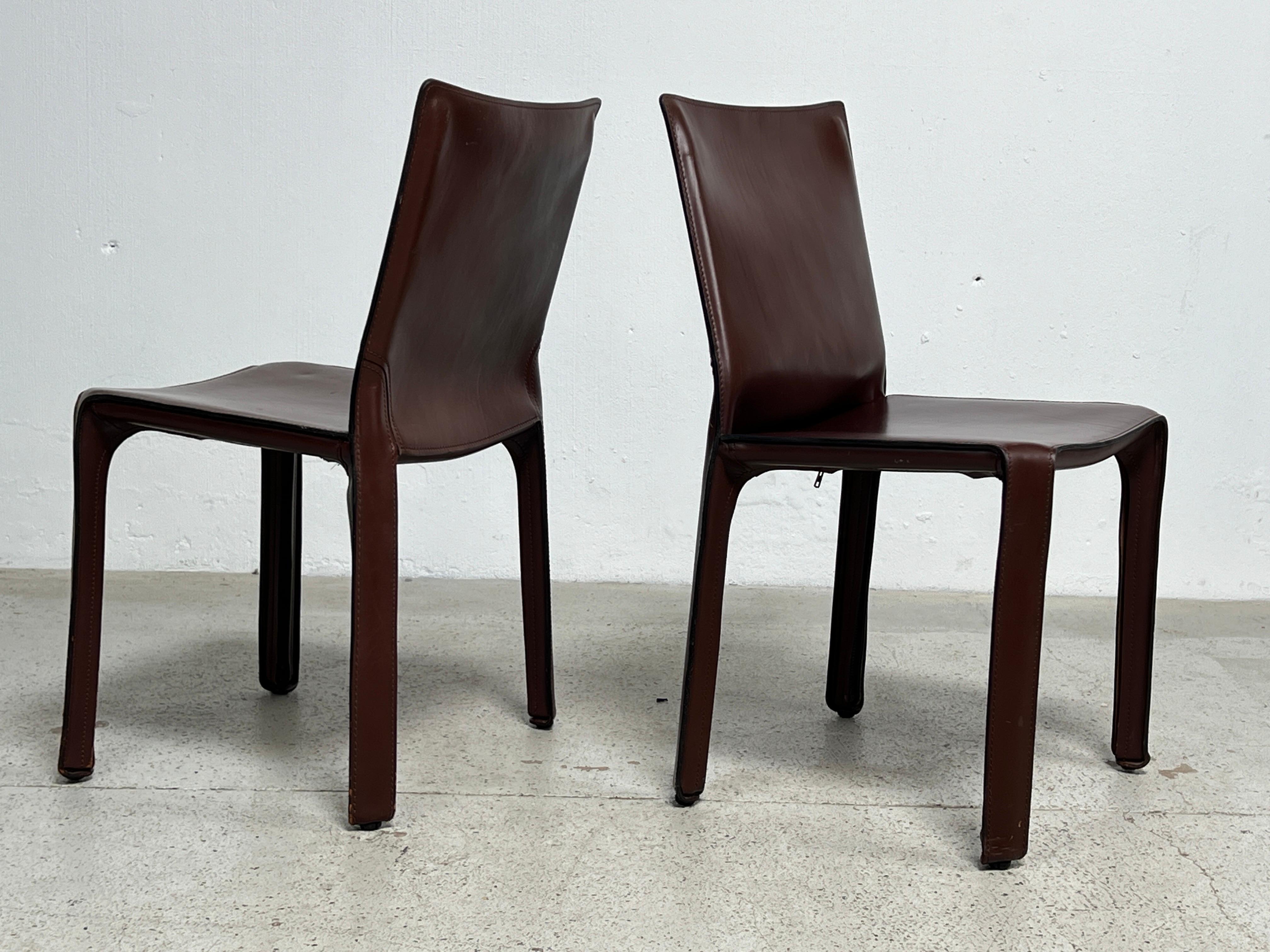 Set of Six Cab Dining Chairs by Mario Bellini for Cassina  For Sale 13