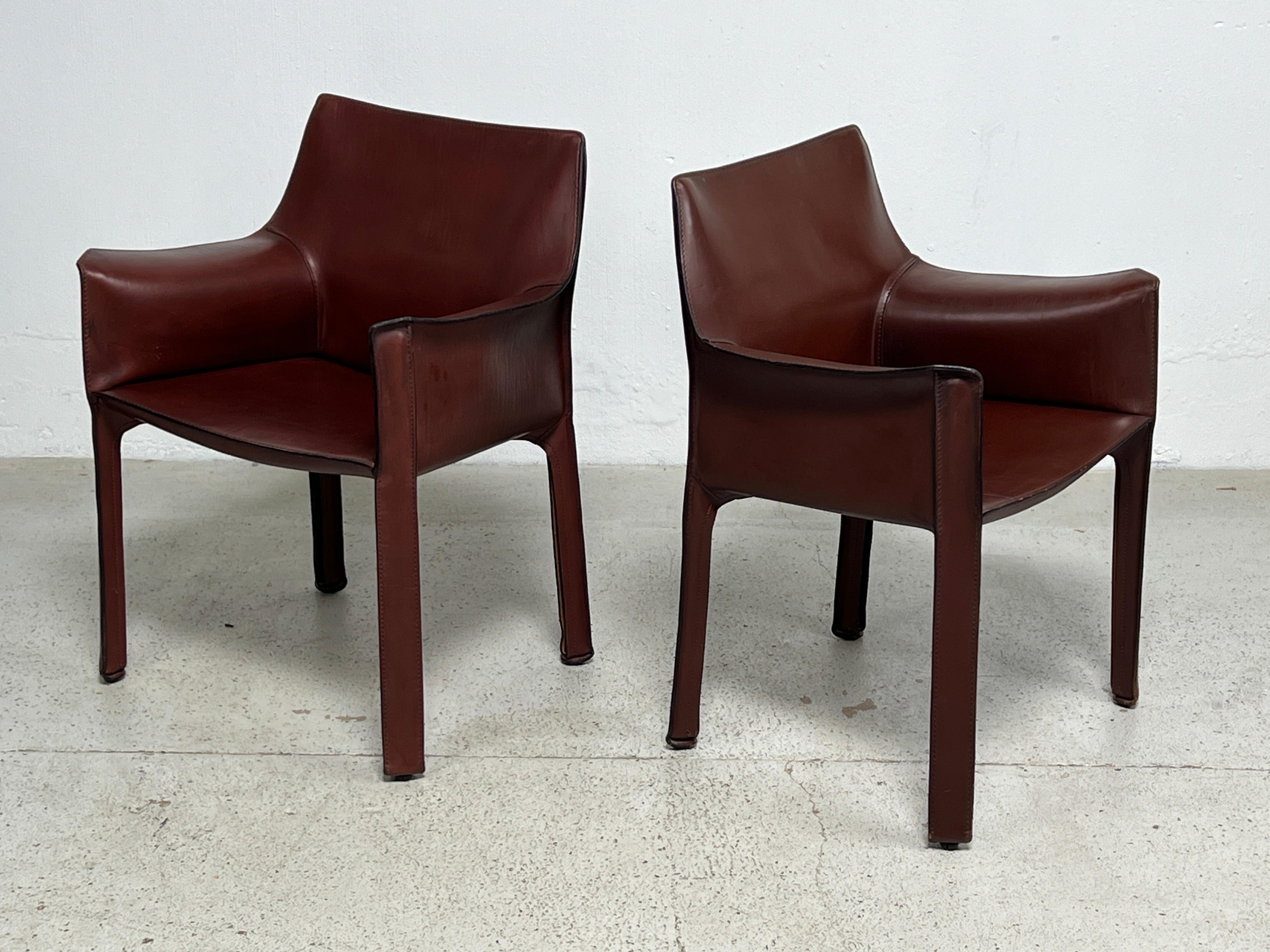 Set of Six Cab Dining Chairs by Mario Bellini for Cassina  For Sale 2