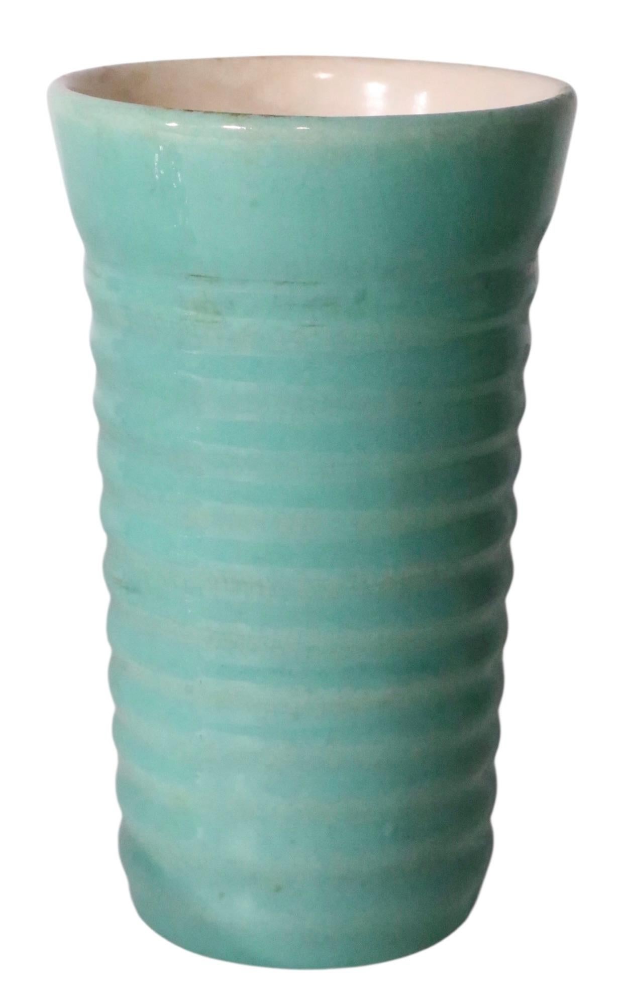 Poteries Lot de six gobelets en céramique à motif d'anneau de California Pottery par Bauer en vente