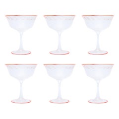 Antique Set of Six Campbell-Rey Cosima Murano Coupes