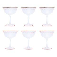 Retro Set of Six Campbell-Rey Cosima Murano Coupes