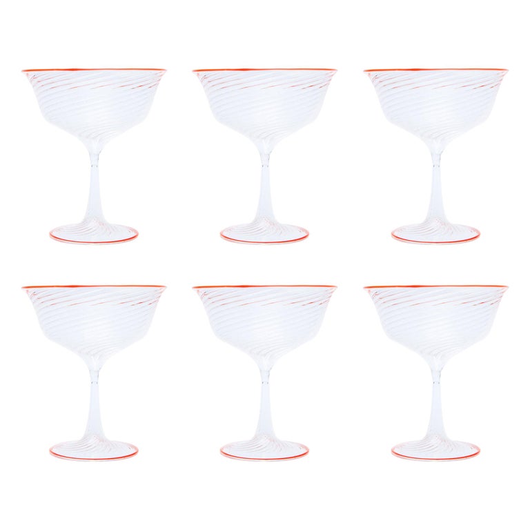 Set of Six Campbell-Rey Cosima Murano Coupes For Sale