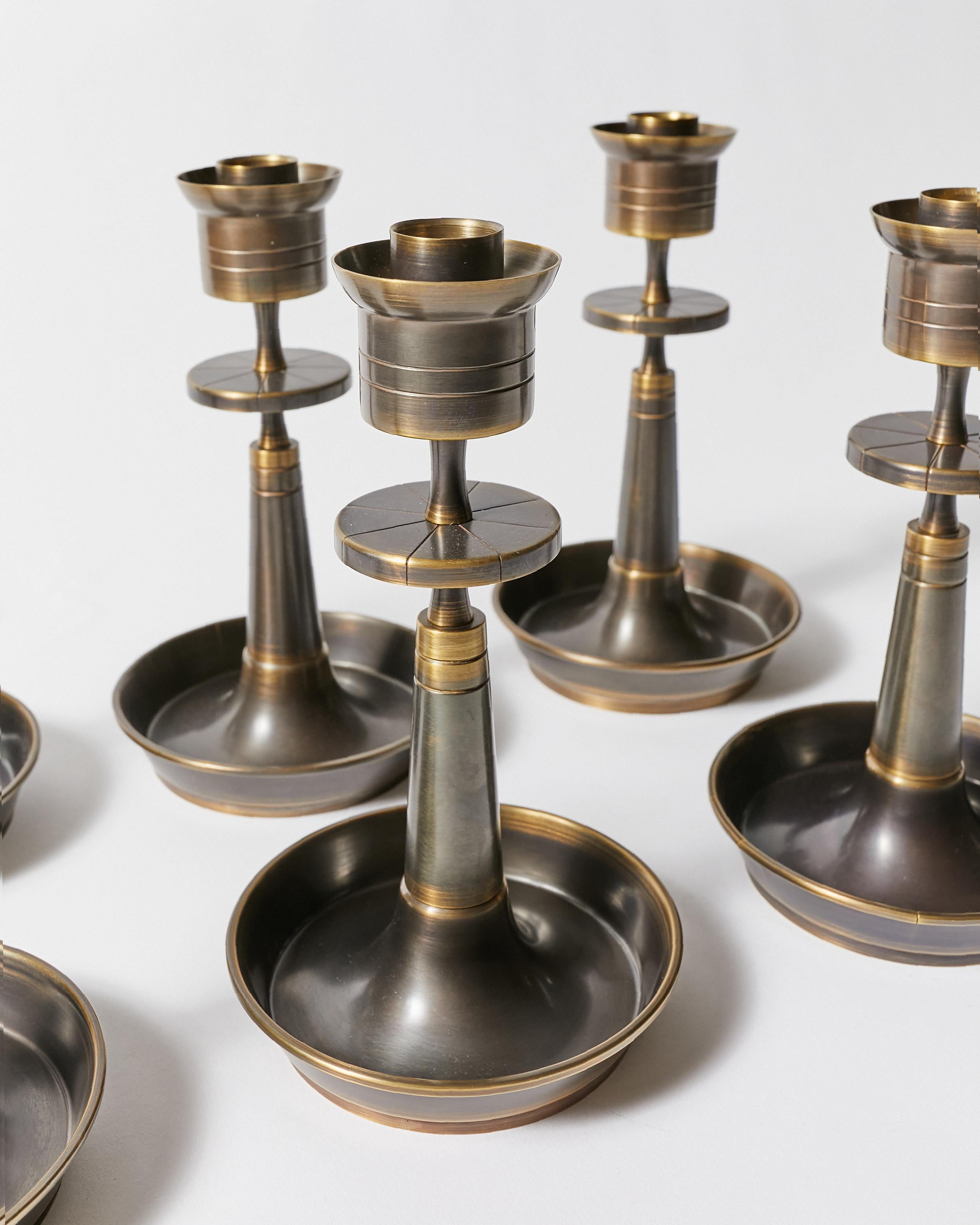 Mid-Century Modern Set of Six Candle Holders by Tommi Parzinger for Dorlyn-Silversmiths