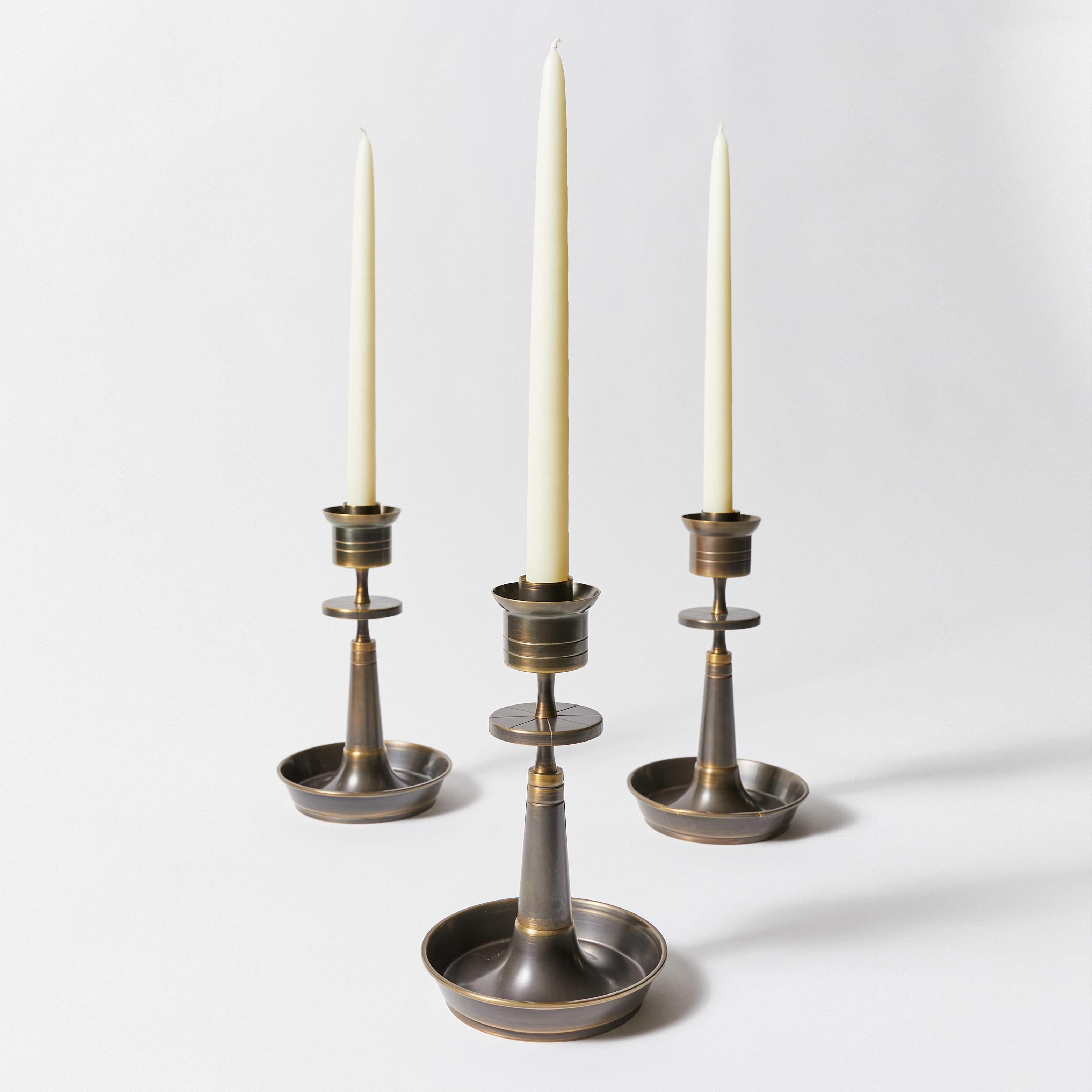 American Set of Six Candle Holders by Tommi Parzinger for Dorlyn-Silversmiths