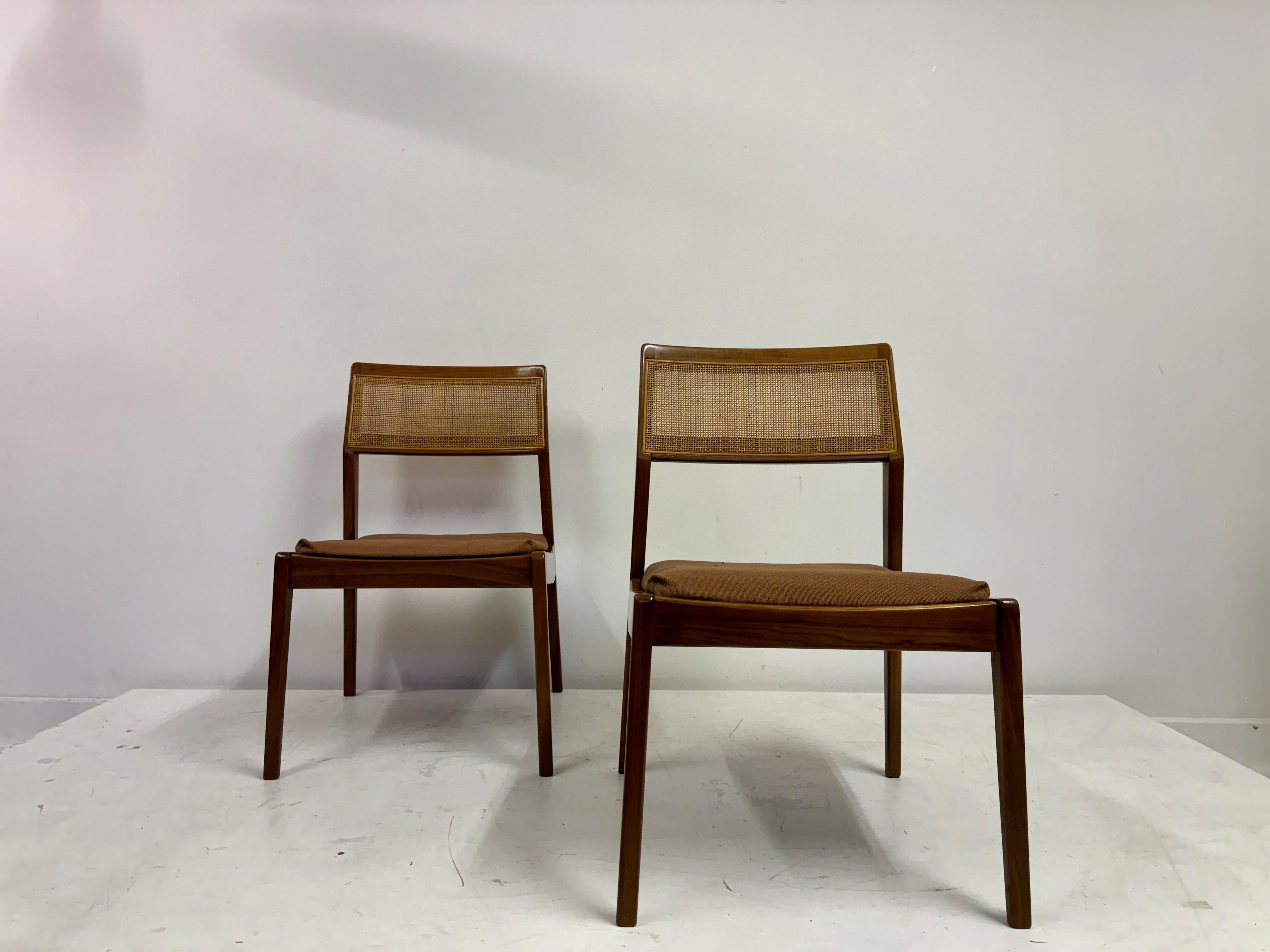 Set of Six Cane Back Playboy Dining Chairs By Jens Risom For Sale 6
