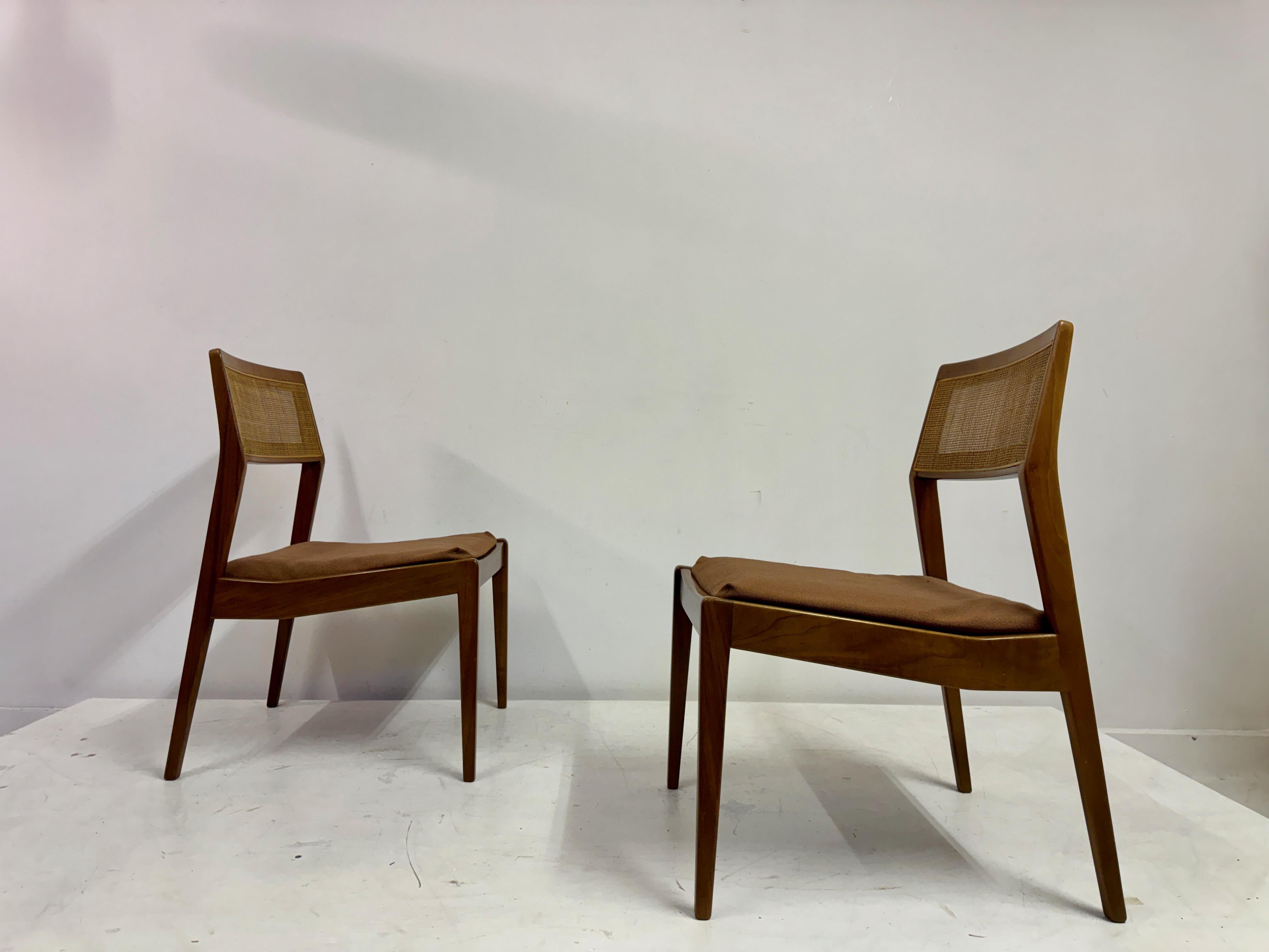 Set of Six Cane Back Playboy Dining Chairs By Jens Risom For Sale 7