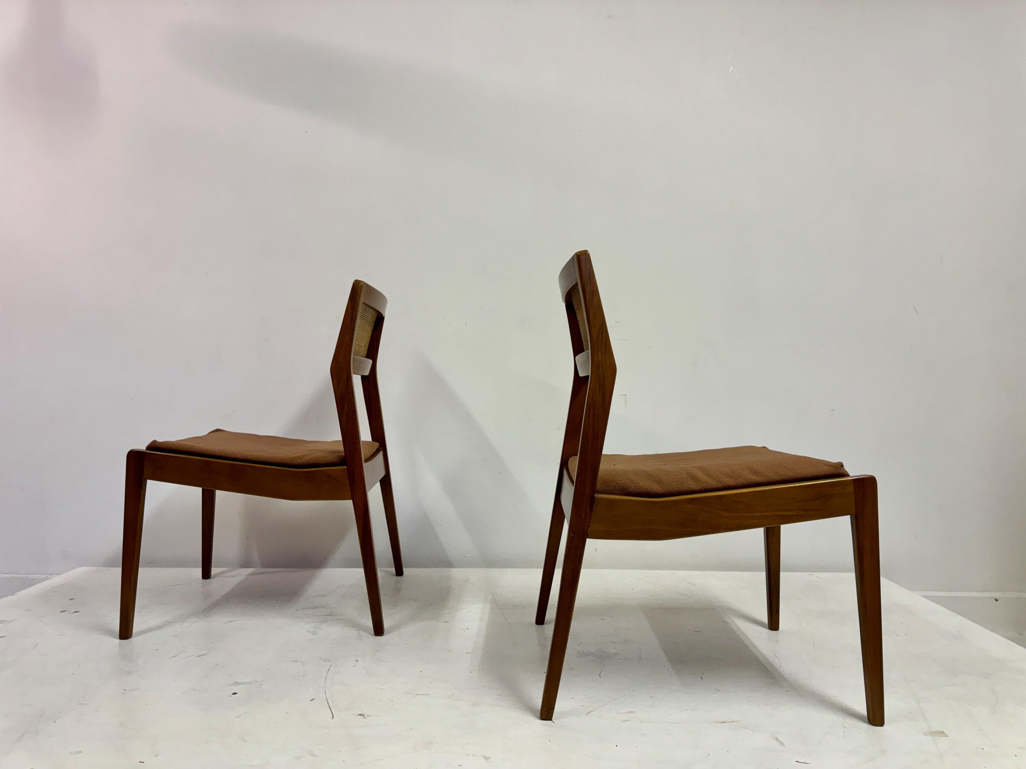 Set of Six Cane Back Playboy Dining Chairs By Jens Risom For Sale 9