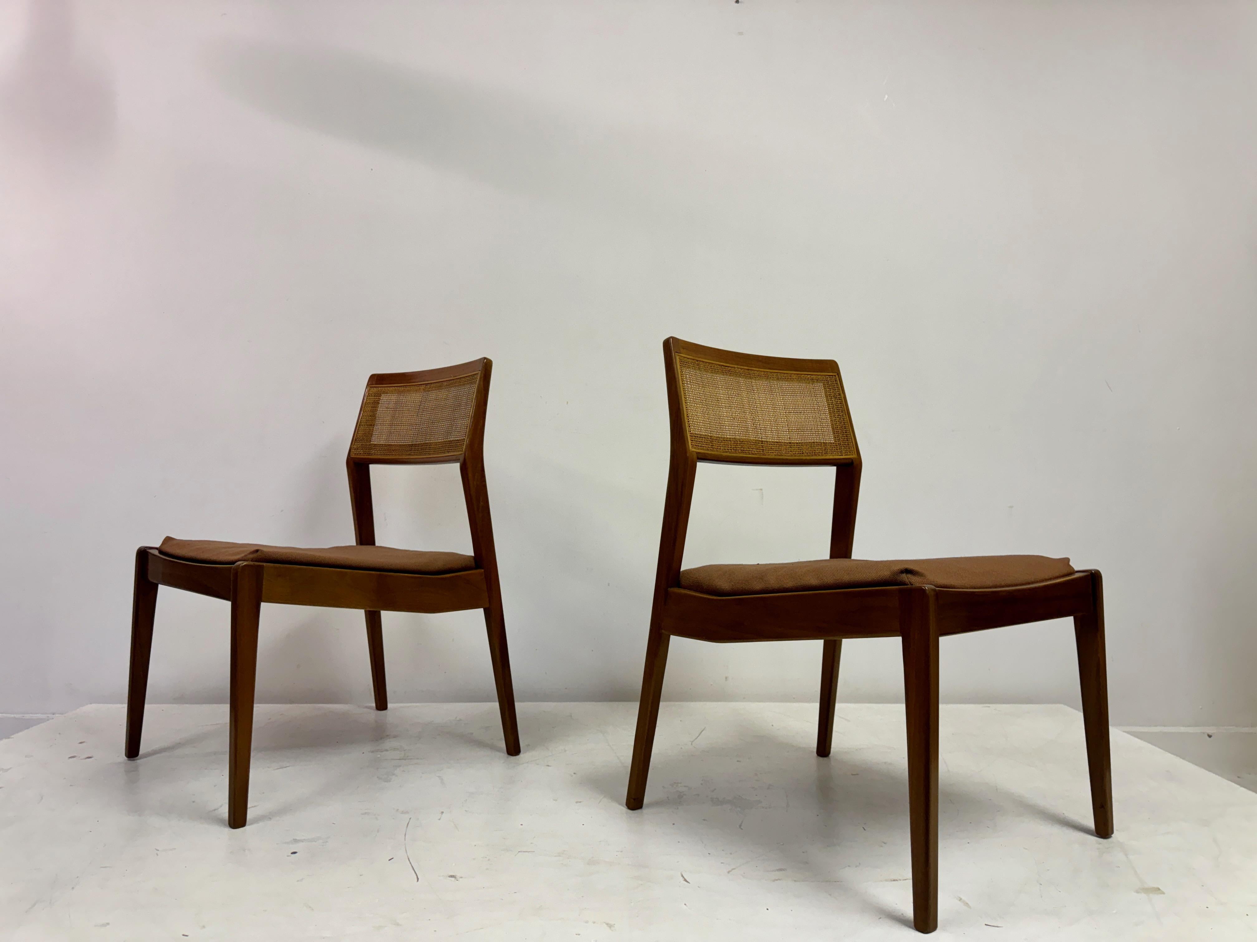 Set of Six Cane Back Playboy Dining Chairs By Jens Risom For Sale 10