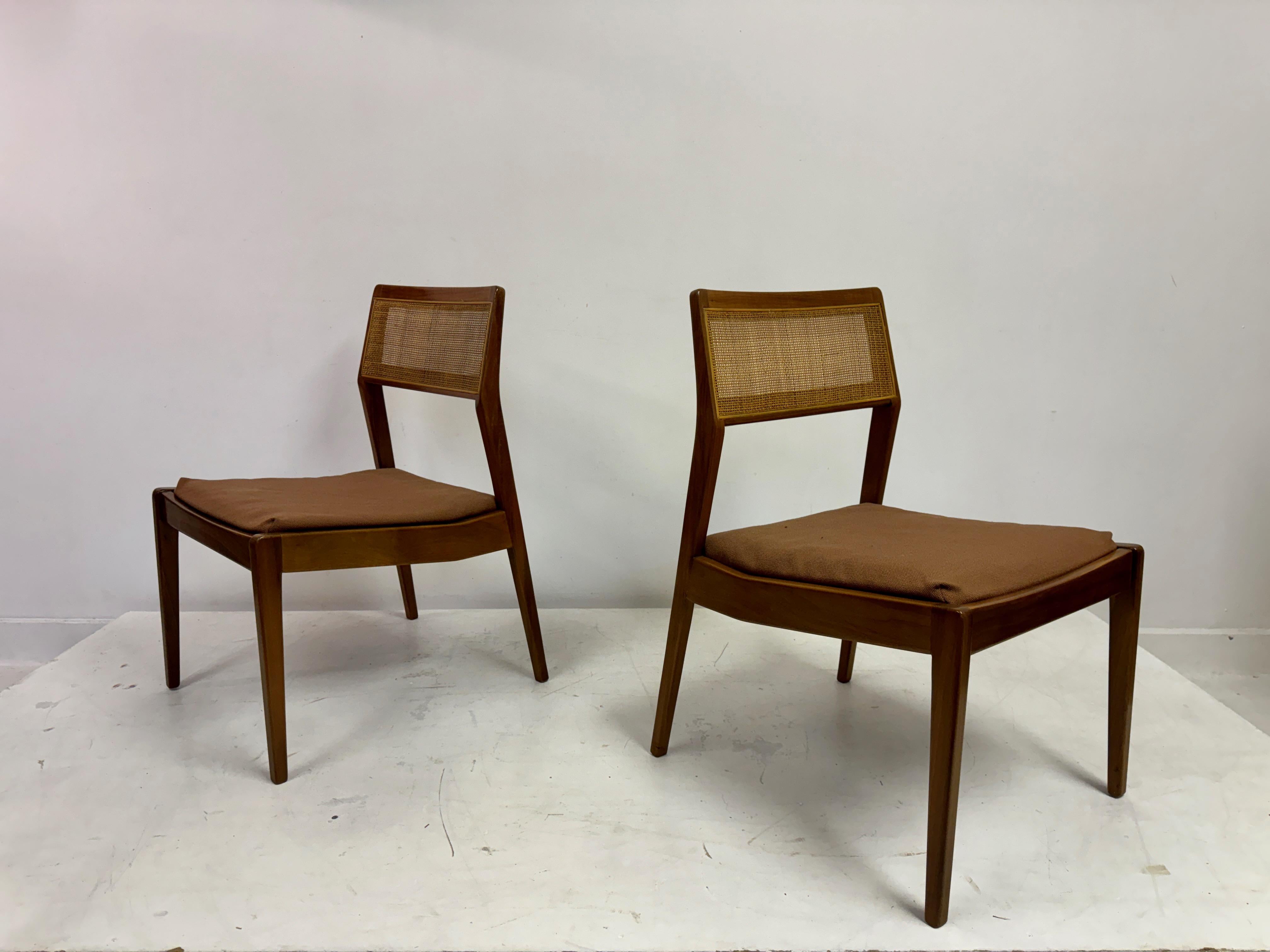 Set of Six Cane Back Playboy Dining Chairs By Jens Risom For Sale 11
