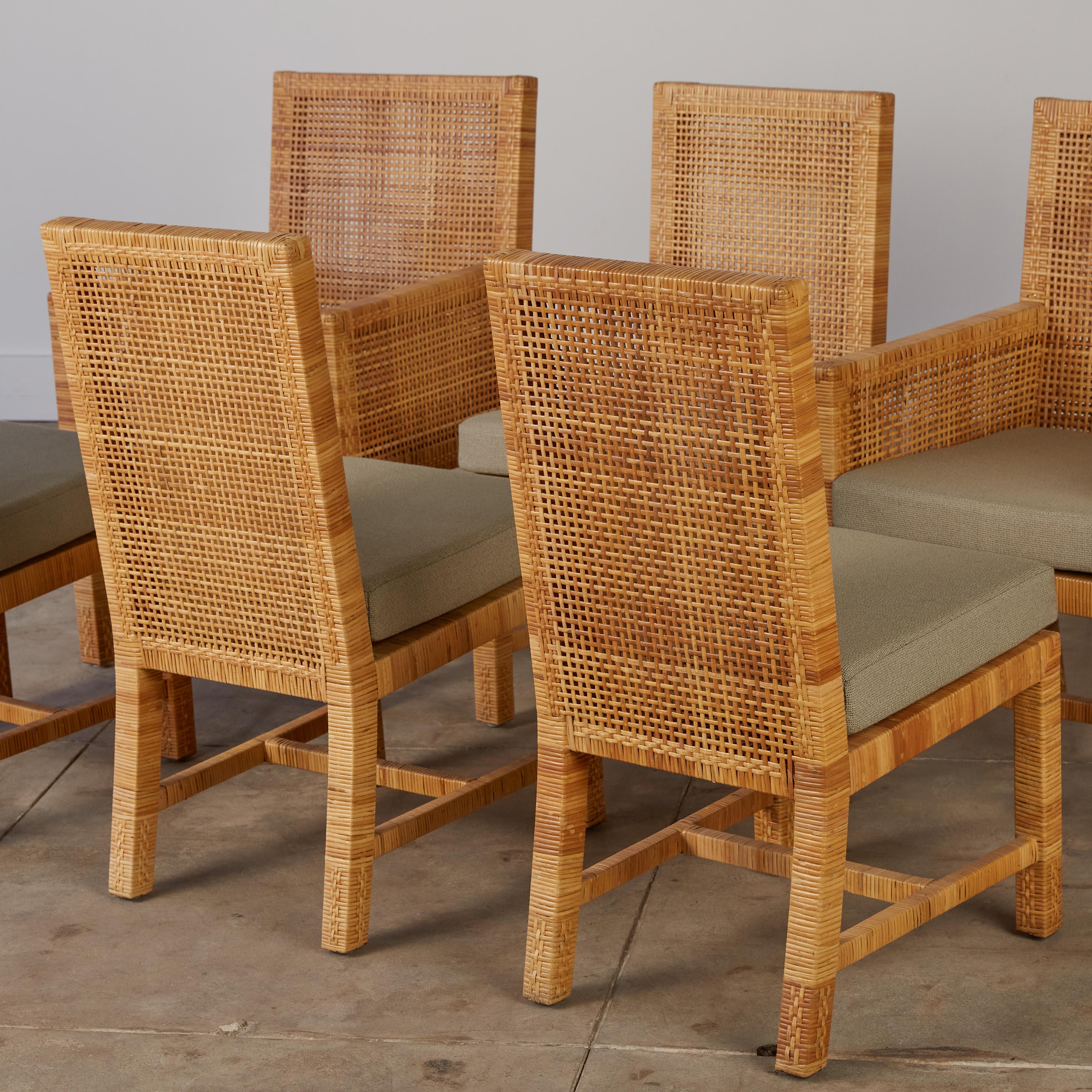 Set of Six Cane Dining Chairs by Danny Ho Fong for Tropi-Cal 7