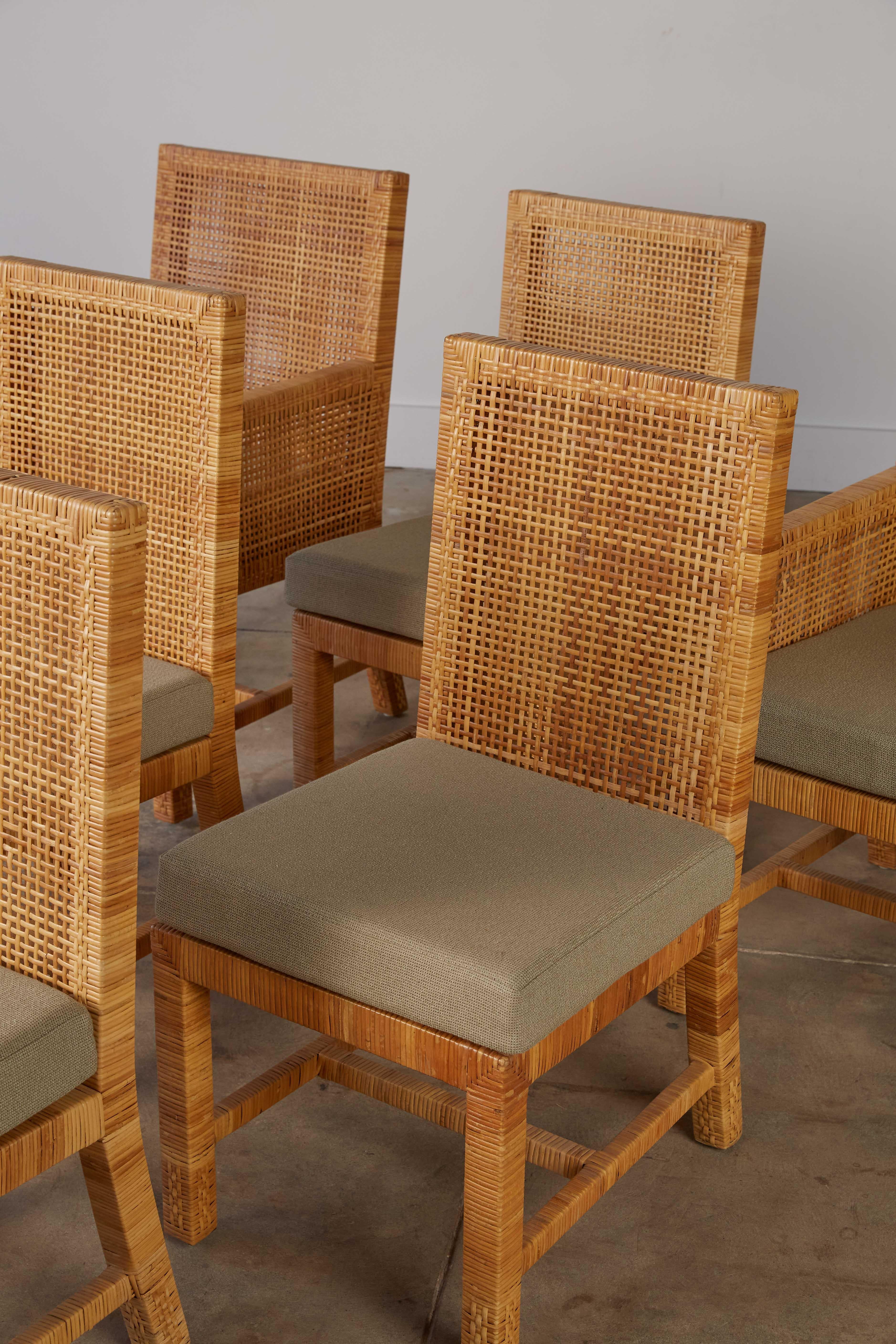 Set of Six Cane Dining Chairs by Danny Ho Fong for Tropi-Cal 8