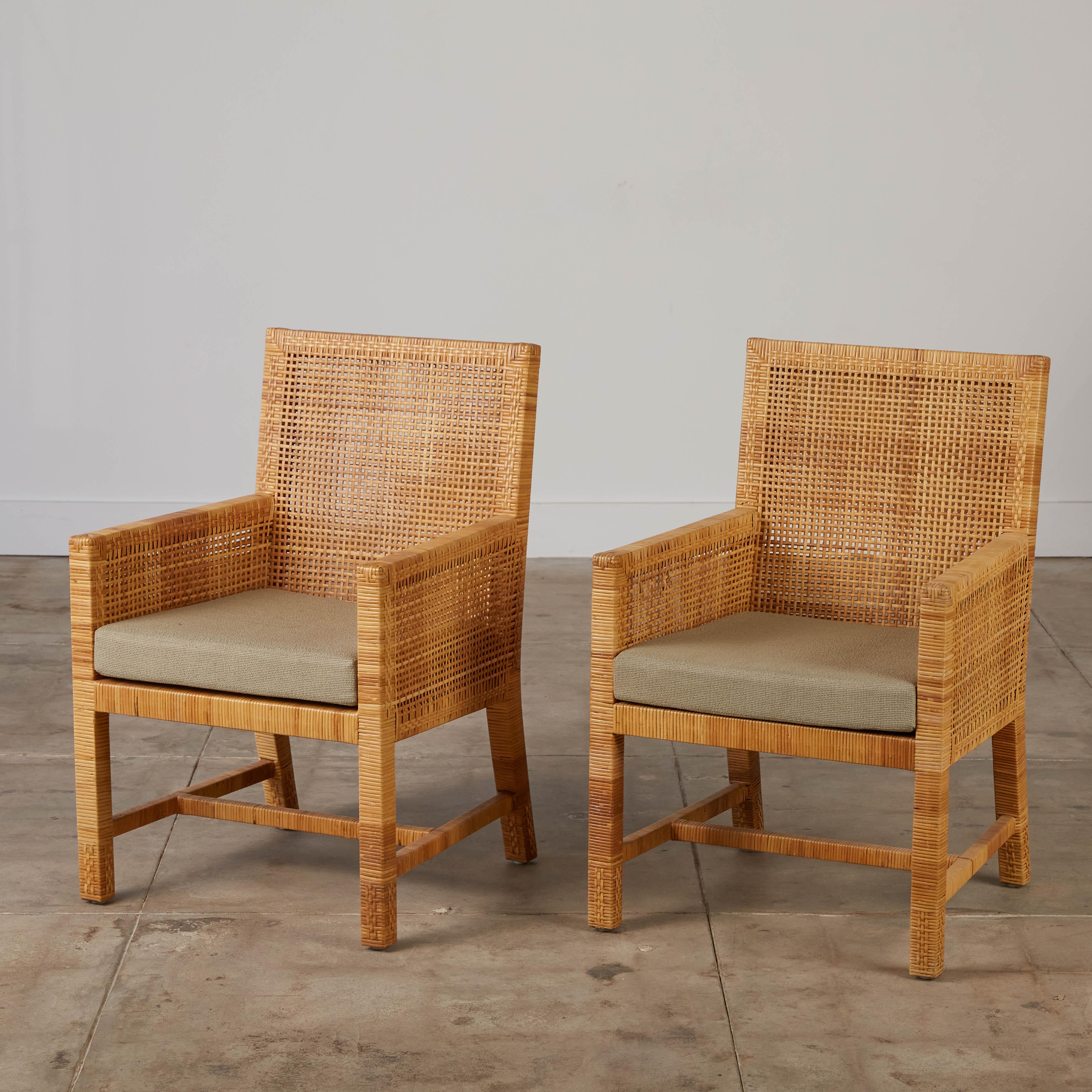 Mid-20th Century Set of Six Cane Dining Chairs by Danny Ho Fong for Tropi-Cal