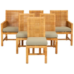 Set of Six Cane Dining Chairs by Danny Ho Fong for Tropi-Cal