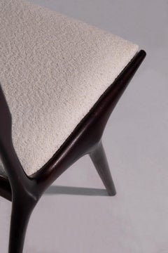 Set of six Carlo De Carli chairs in white bouclè