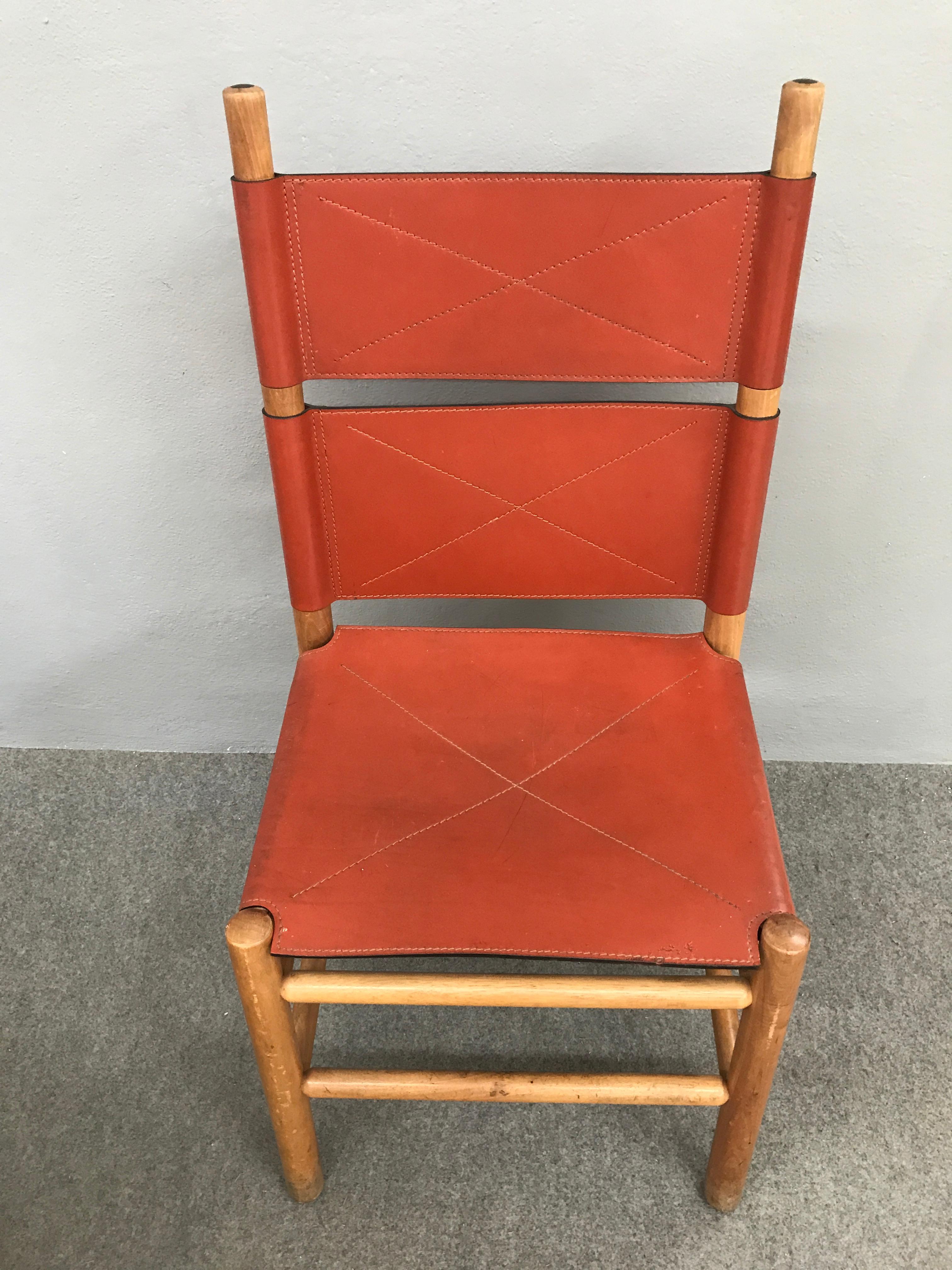 Set of Six Carlo Scarpa Kentucky Chairs, Italy, 1970s 1
