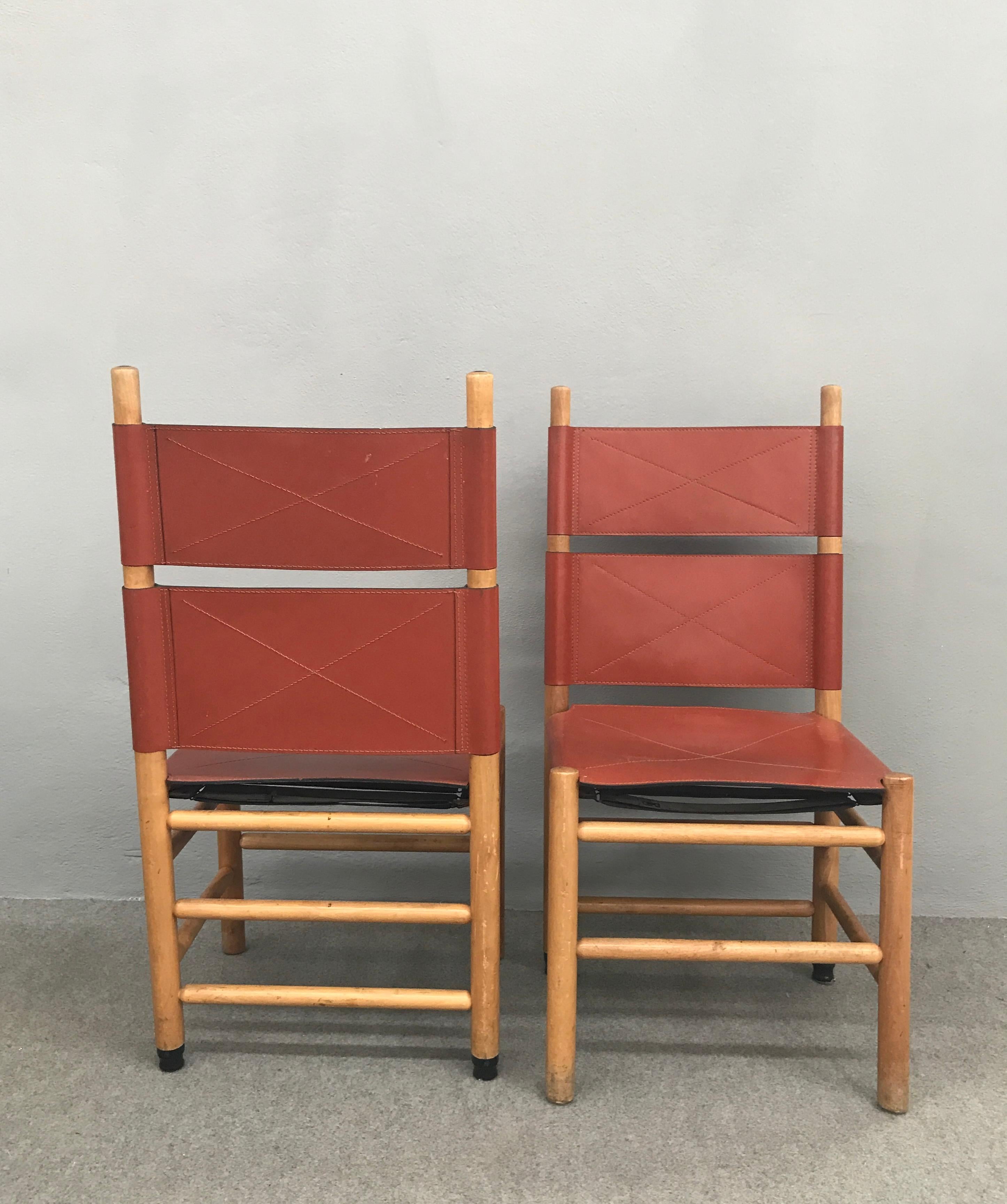 Set of Six Carlo Scarpa Kentucky Chairs, Italy, 1970s 2