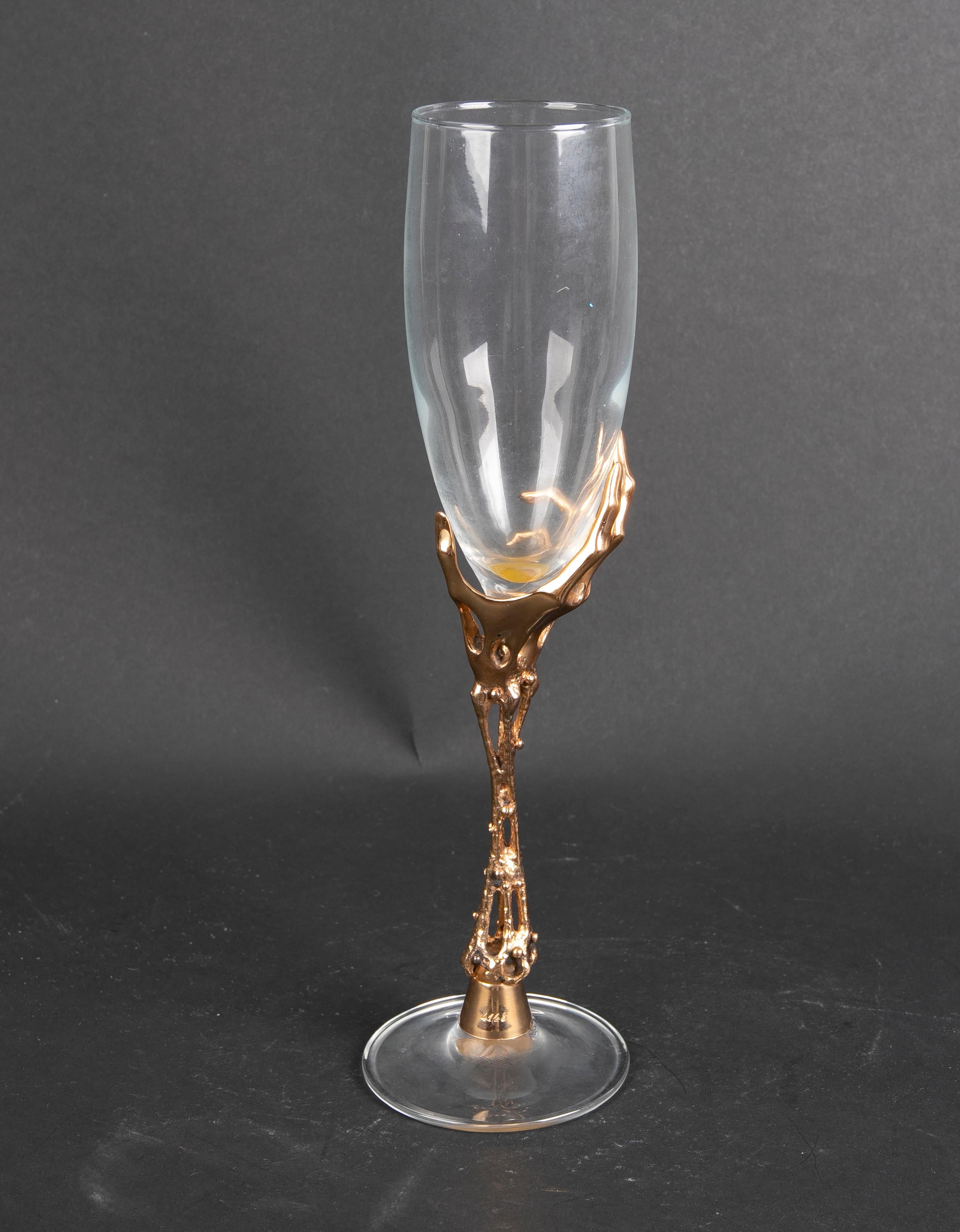 Bronze Ensemble de six verres à champagne 