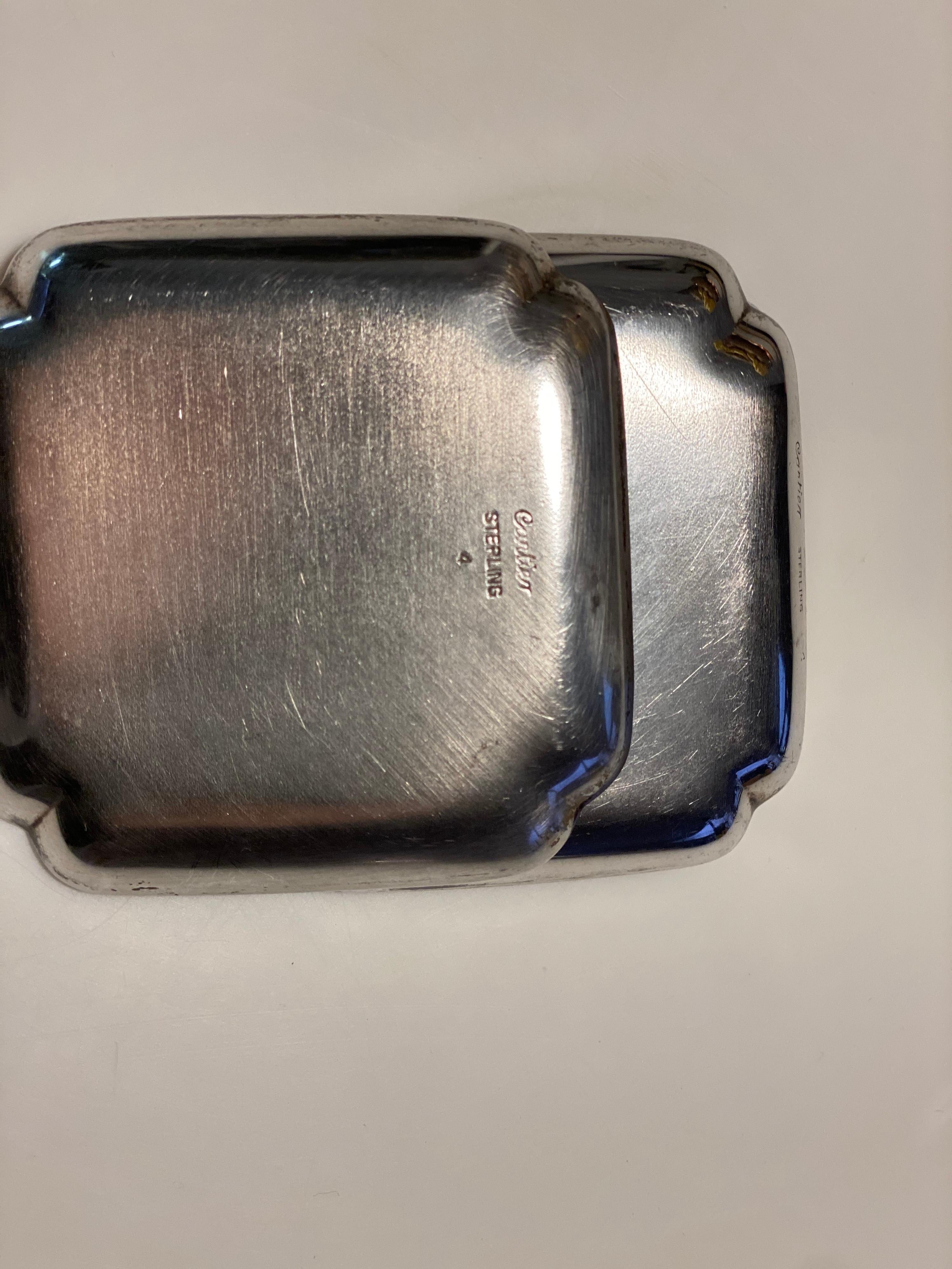 Cartier Sterling Silver Nut Plates, Marked For Sale 5