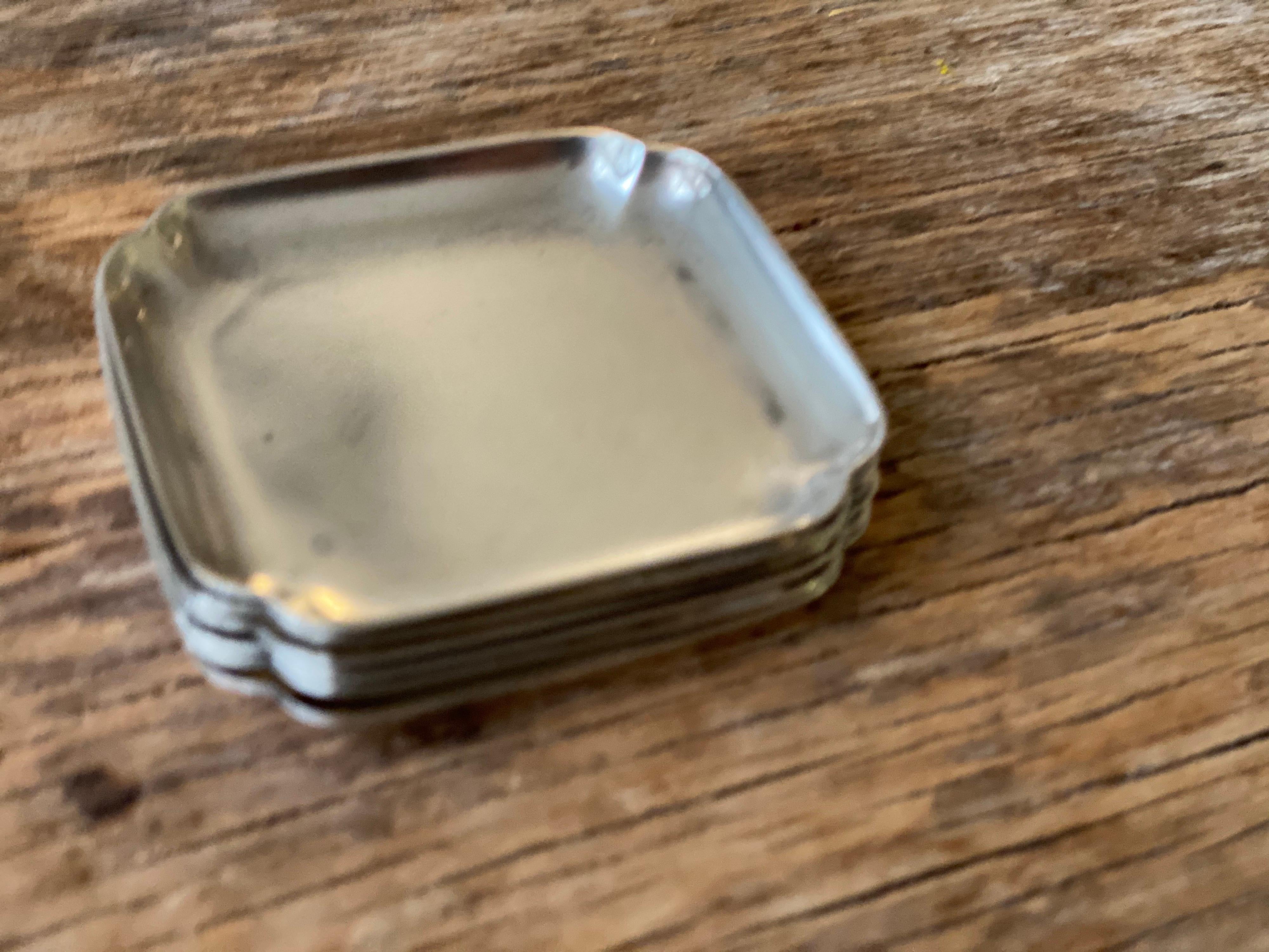 French Cartier Sterling Silver Nut Plates, Marked For Sale