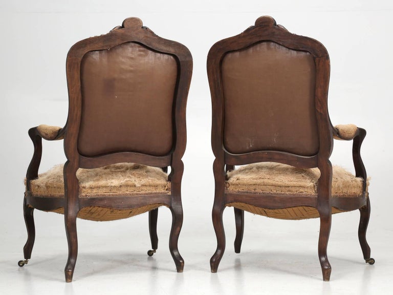 Set of Six Carved French Antique Living Room or Parlor Chairs For Sale
