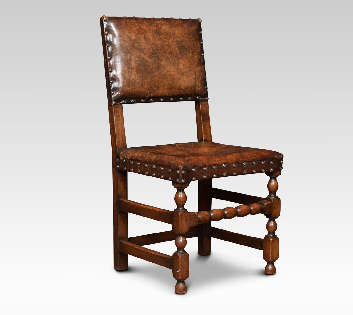 British Set of Six Carved Oak Dining Chairs