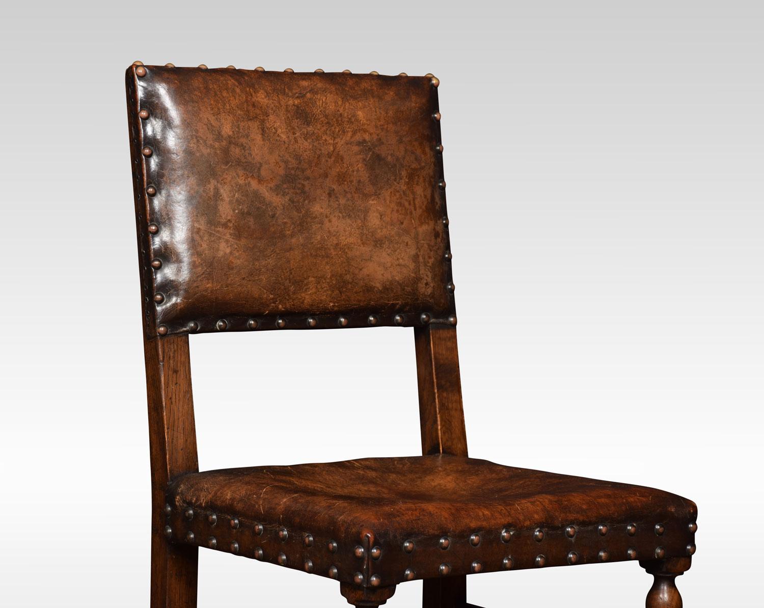 20th Century Set of Six Carved Oak Dining Chairs
