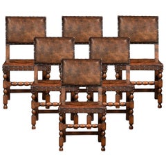 Set of Six Carved Oak Dining Chairs Set of Six Carved Oak Dining Chairs