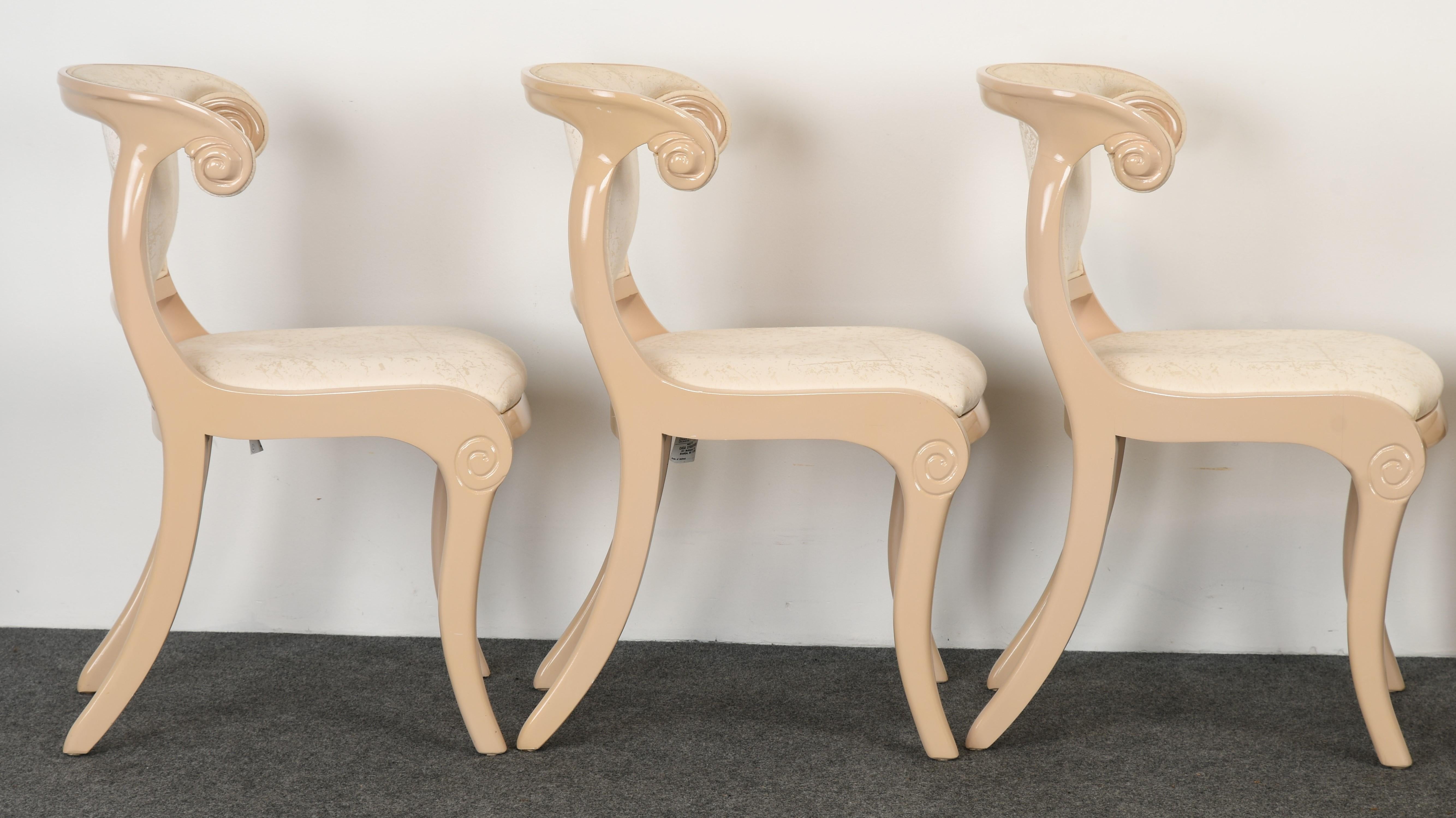 Upholstery Set of Six Casa Stradivari Klismos Chairs, 1980s