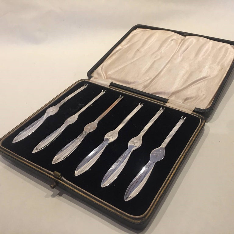 Lot De 6 Couverts à Crustacés Prima - Curettes, Fourchettes Pour Homard/crabe