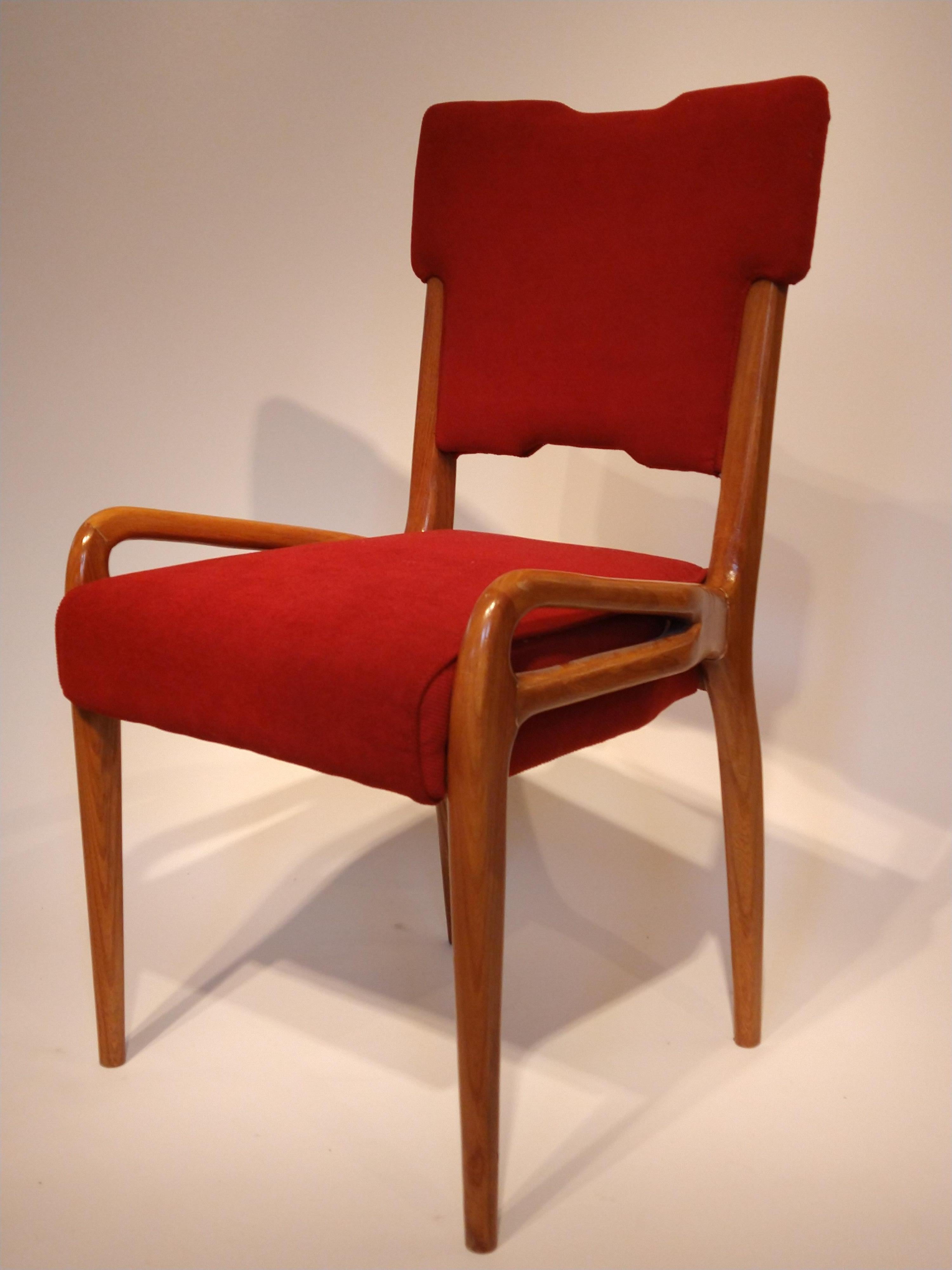 Set of Six Cassina Dining Chairs by Farina Morez Ruggero, Italy, circa 1952 In Good Condition For Sale In London, GB