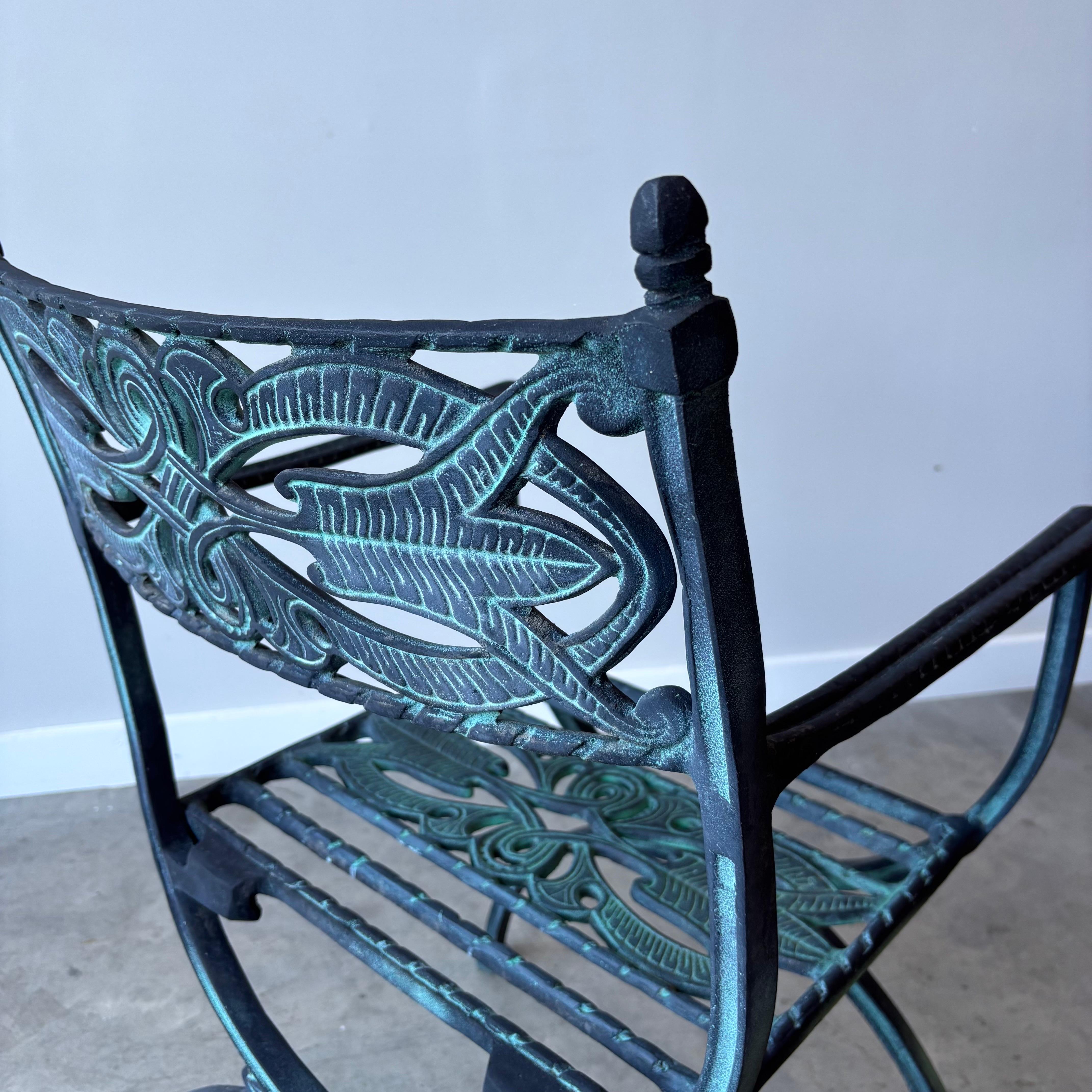 Juego de seis sillones de aluminio fundido para terraza en venta 3