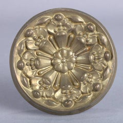 Set of Six Cast Brass Rosette Drapery Tie Backs, 19th Century