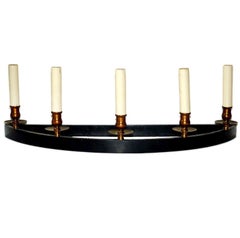 Set von sechs Wandleuchtern aus Bronzeguss mit Gold- und bemalter Oberfläche. Verkauft pro Paar