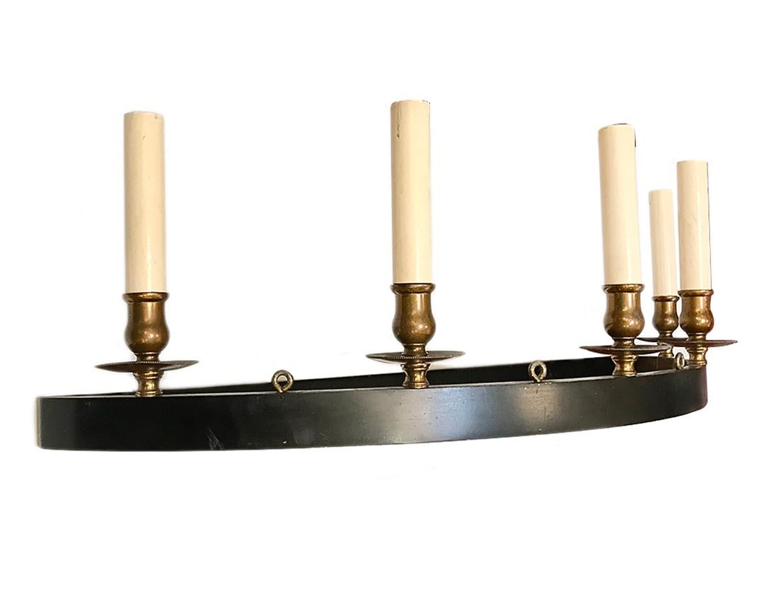 Italian Set of Six Cast Bronze Sconces with Gold and Painted Finish. Sold Per Pair For Sale